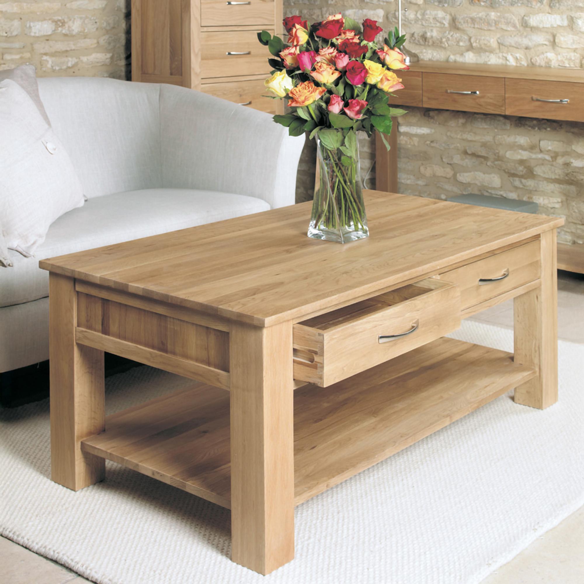 Mobel Oak Coffee Table - 4 Drawer