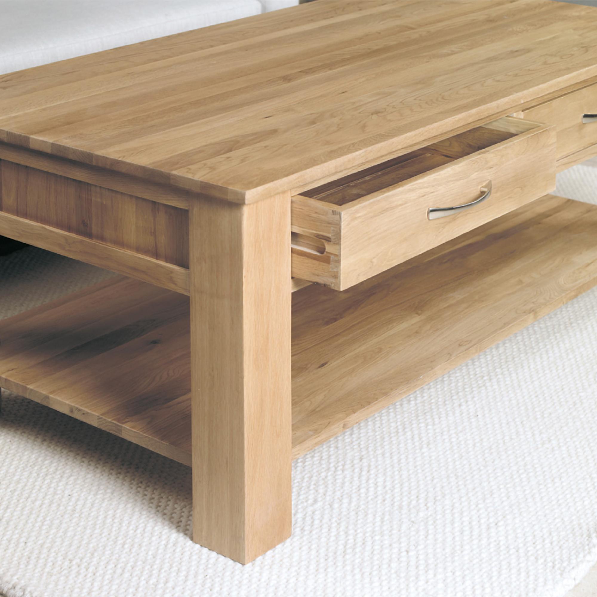 Mobel Oak Coffee Table - 4 Drawer