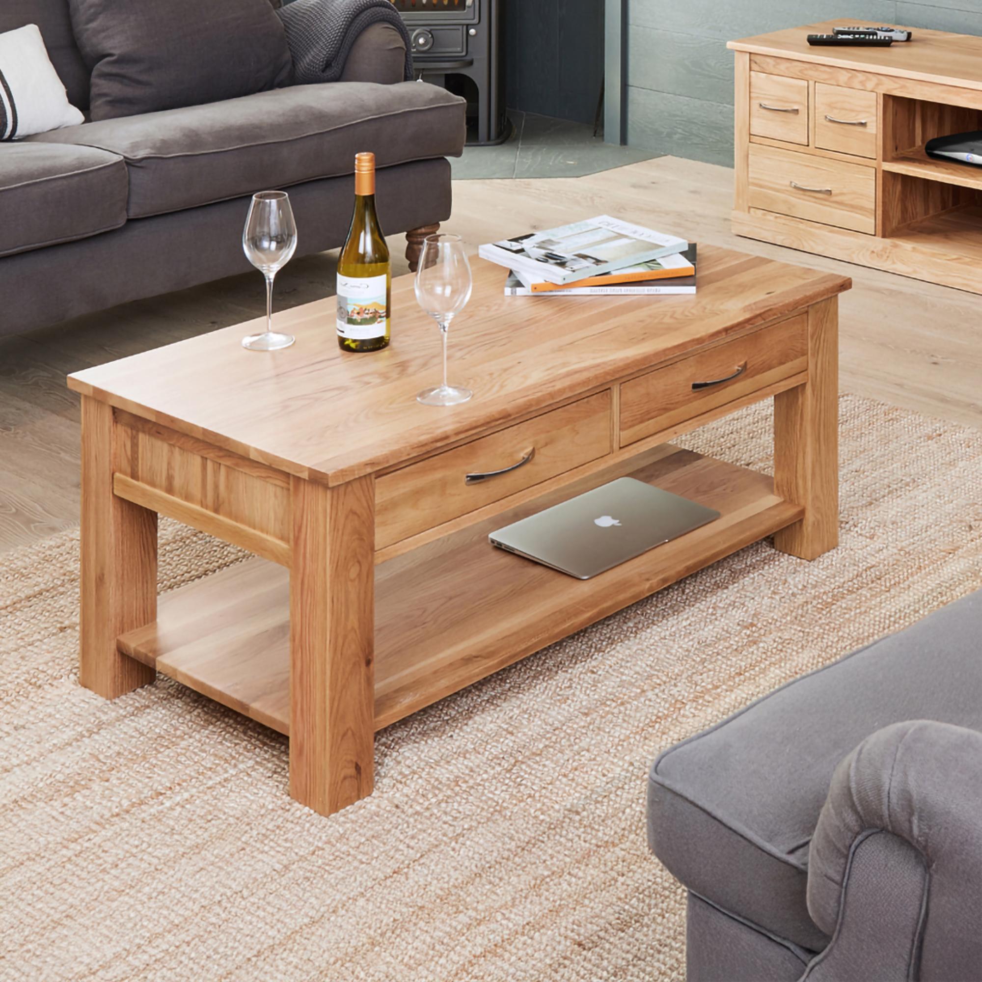 Martin Oak 4 Drawer Coffee Table