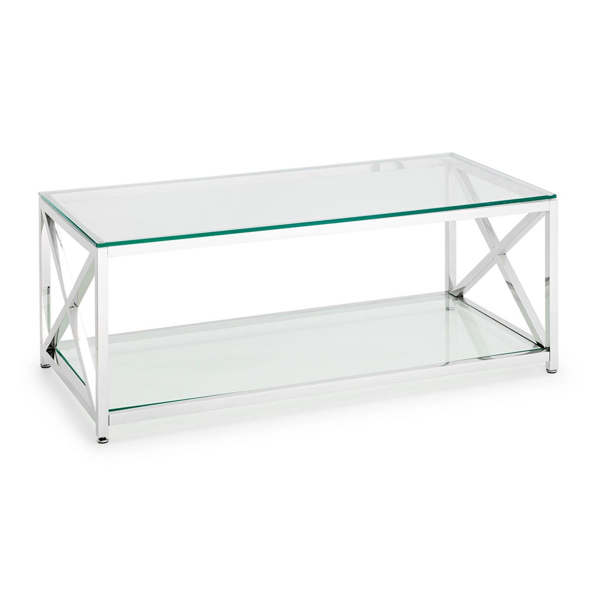 Miami Coffee Table - 120cm - Glass and Chrome