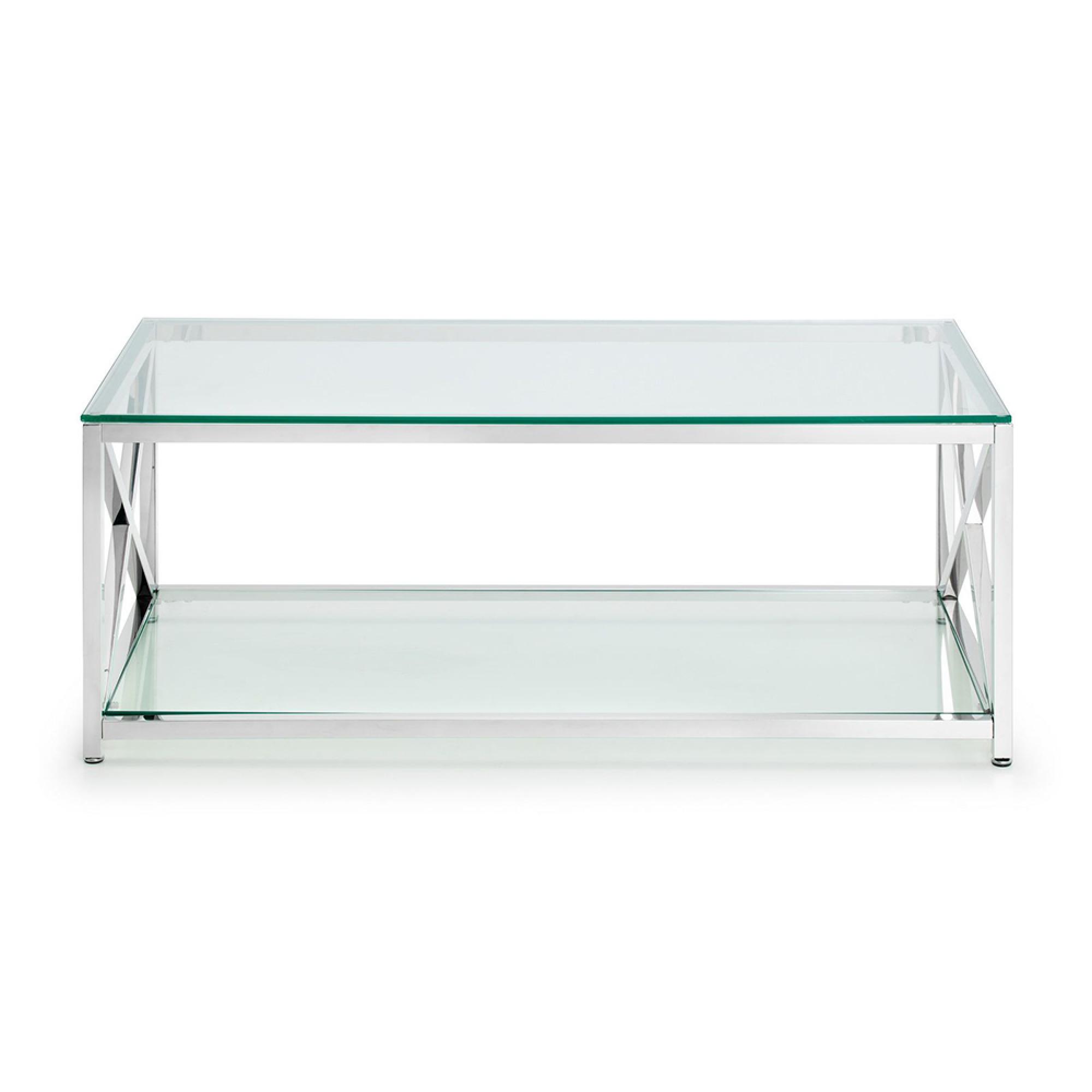 Miami Coffee Table - 120cm - Glass and Chrome