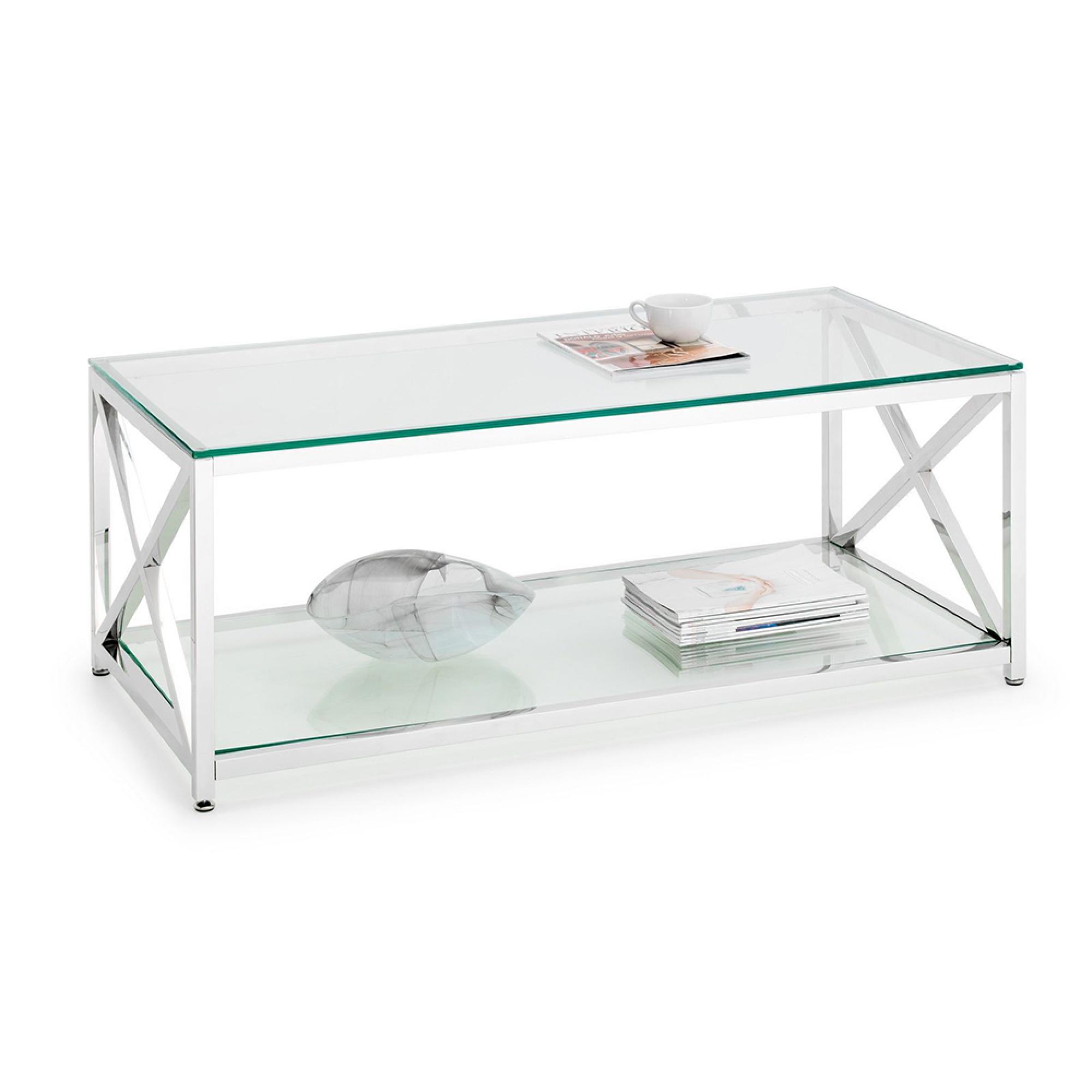 Miami Coffee Table - 120cm - Glass and Chrome