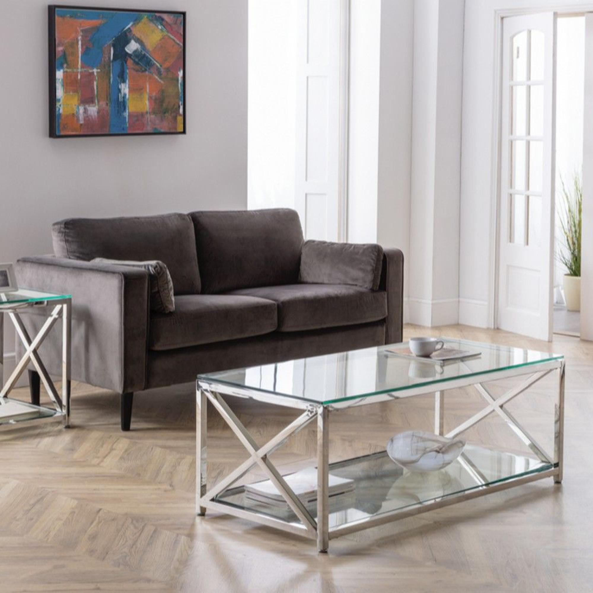 Miami Coffee Table - 120cm - Glass and Chrome