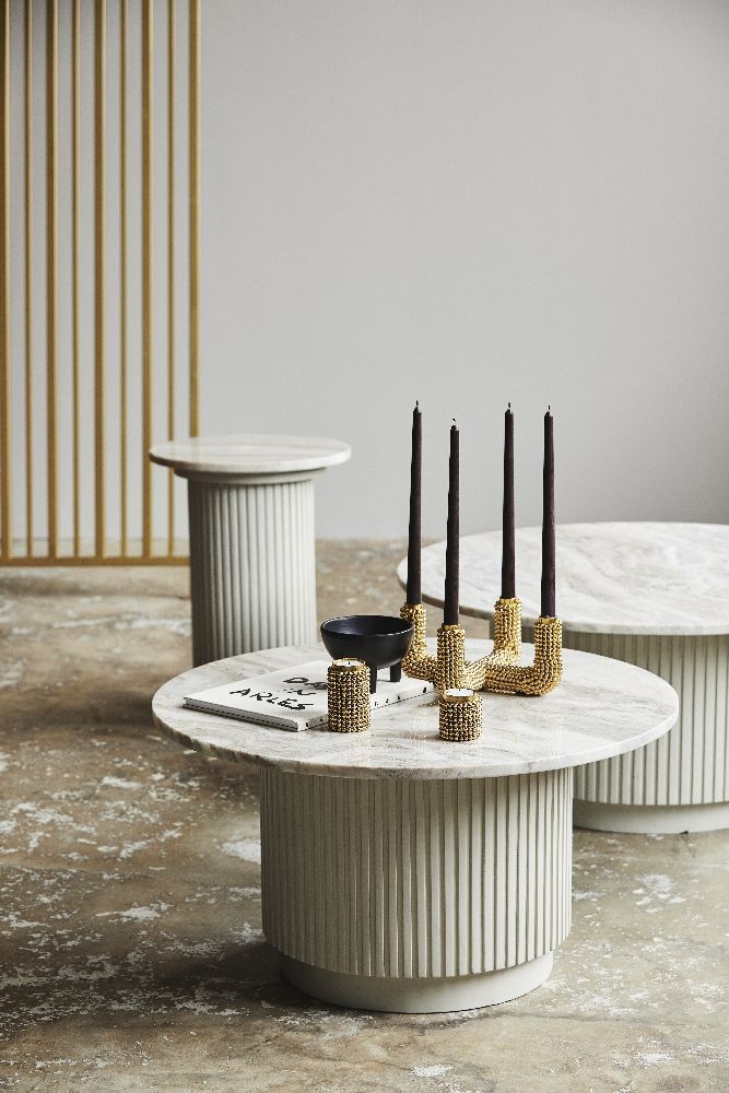 Erie Ivory Marble Round Coffee Table