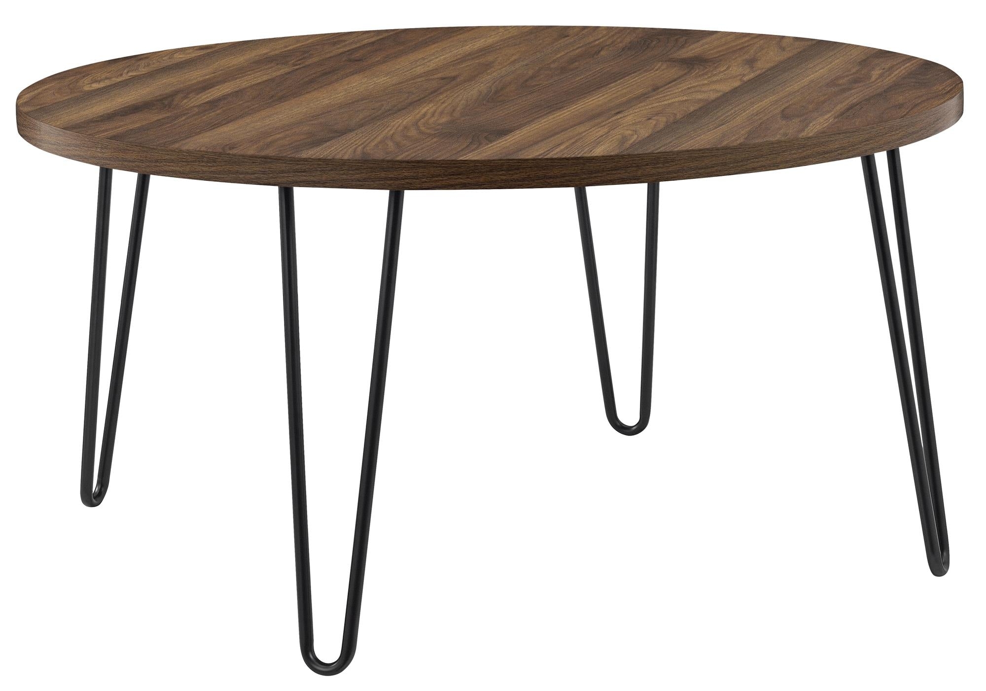 Owen Retro Coffee Table - Round - Walnut - 3615222COMUK