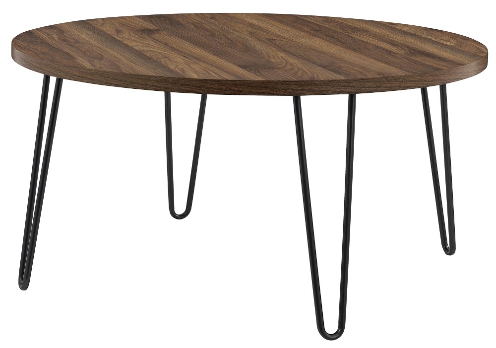 Owen Retro Coffee Table - Round - Walnut - 3615222COMUK