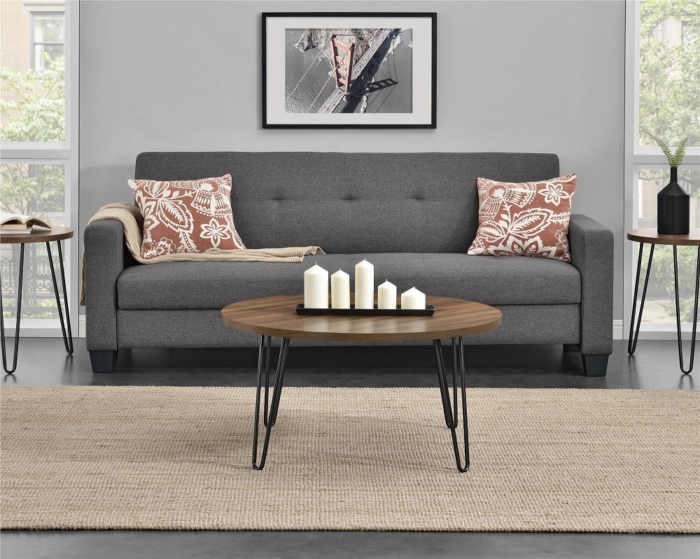 Owen Retro Coffee Table - Round - Walnut - 3615222COMUK