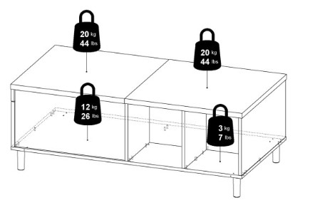 Rome Black and Oak Effect Sliding Top Coffee Table