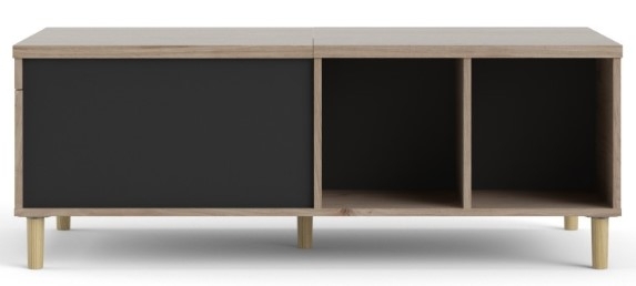 Rome Black and Oak Effect Sliding Top Coffee Table