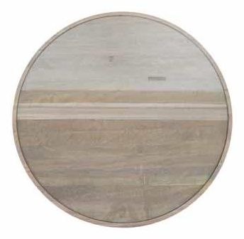 Round Mango Wood Coffee Table with Metal Base