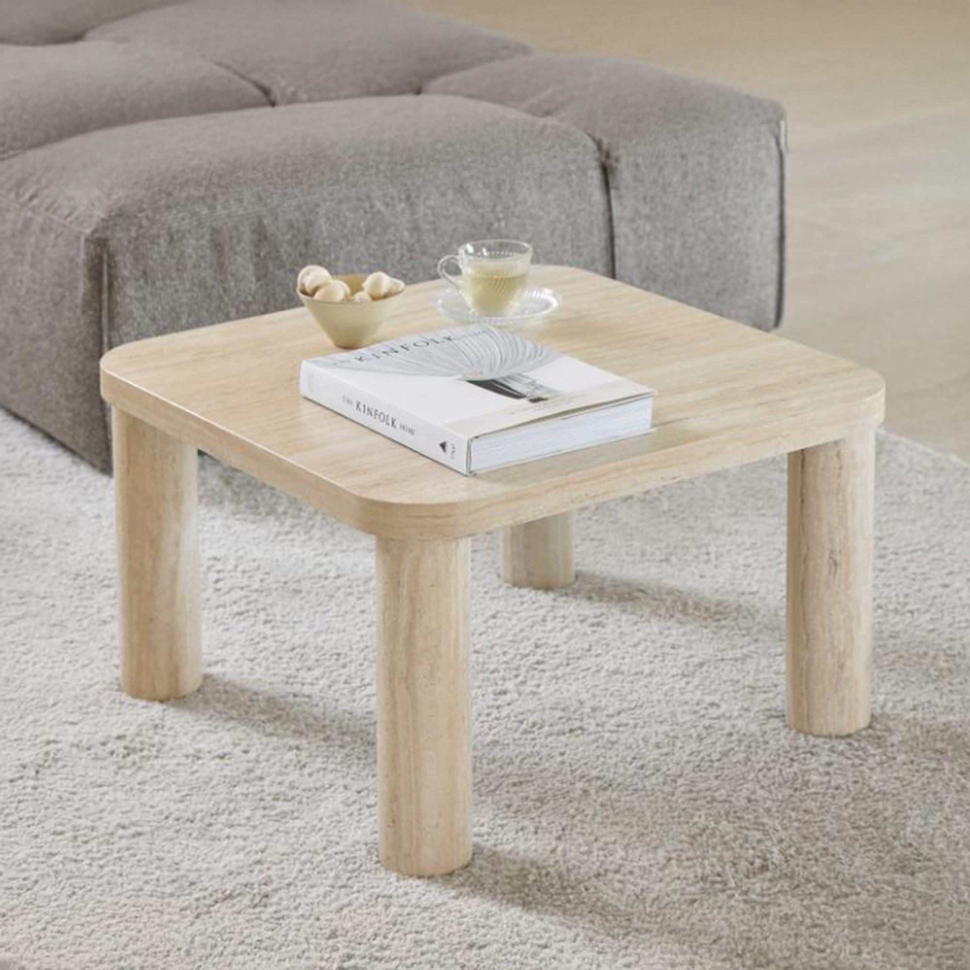 Solano Travertine Effect Square Coffee Table | Choice Furniture Superstore  UK