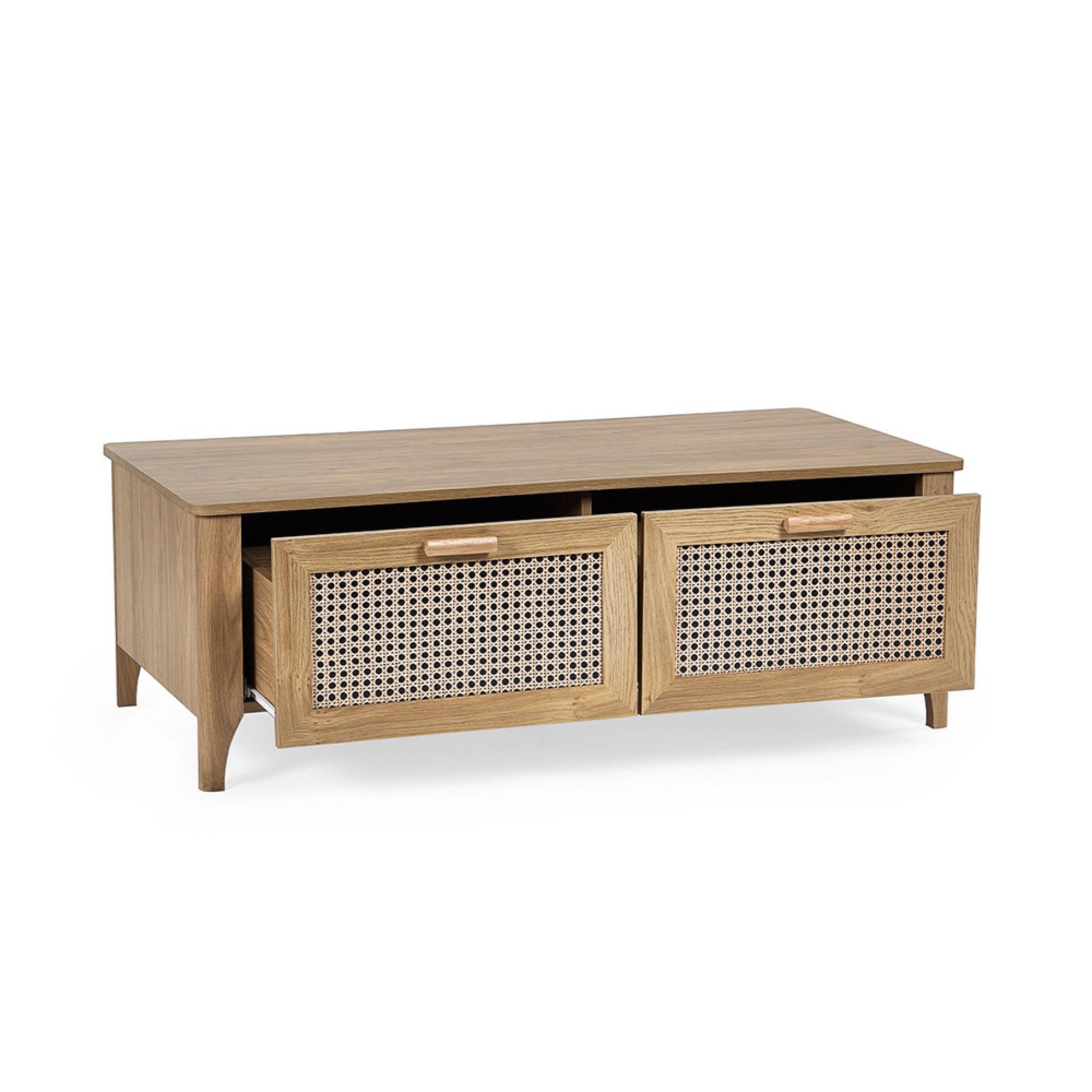 Sydney Coffee Table - 2 Drawer - Faux Rattan