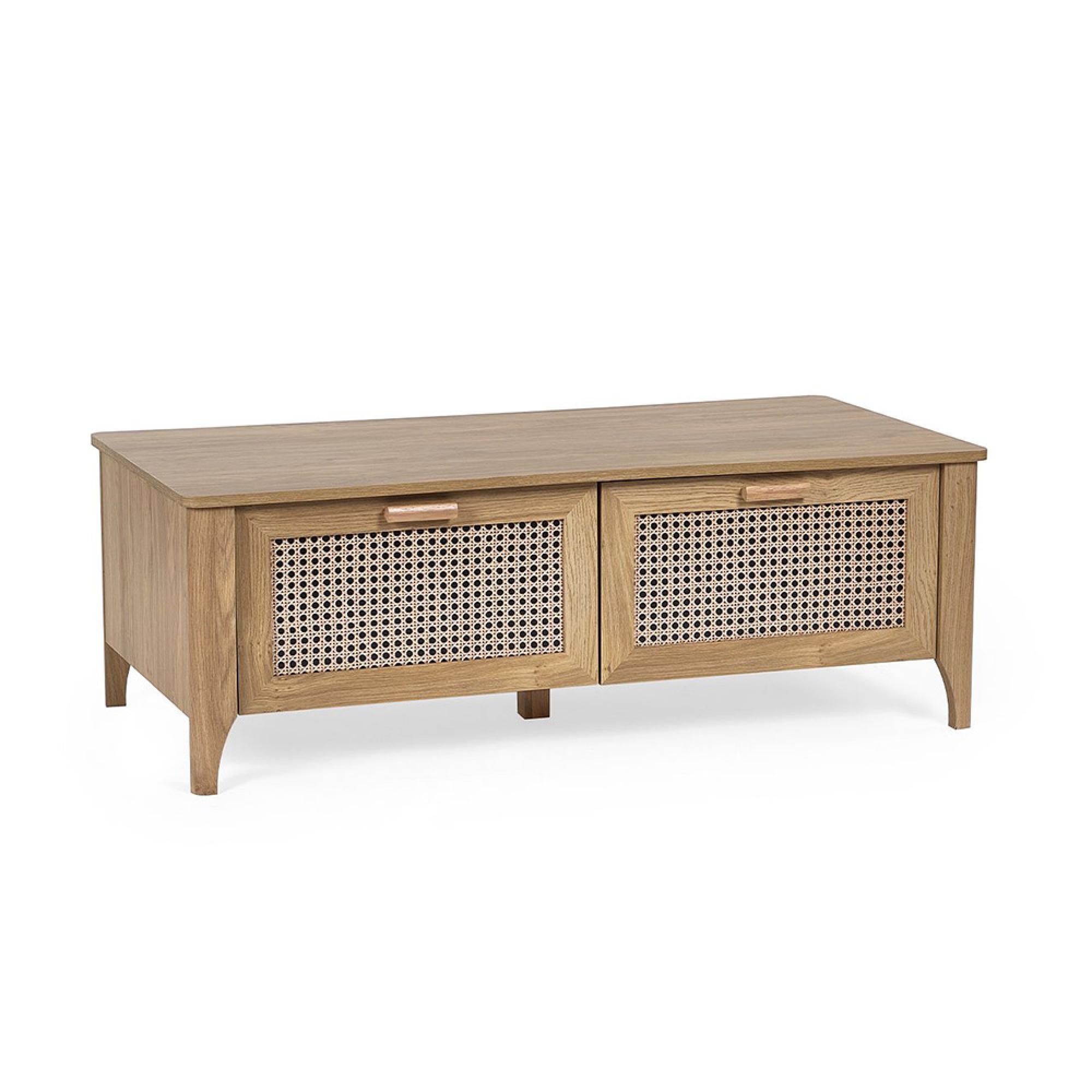Sydney Coffee Table - 2 Drawer - Faux Rattan