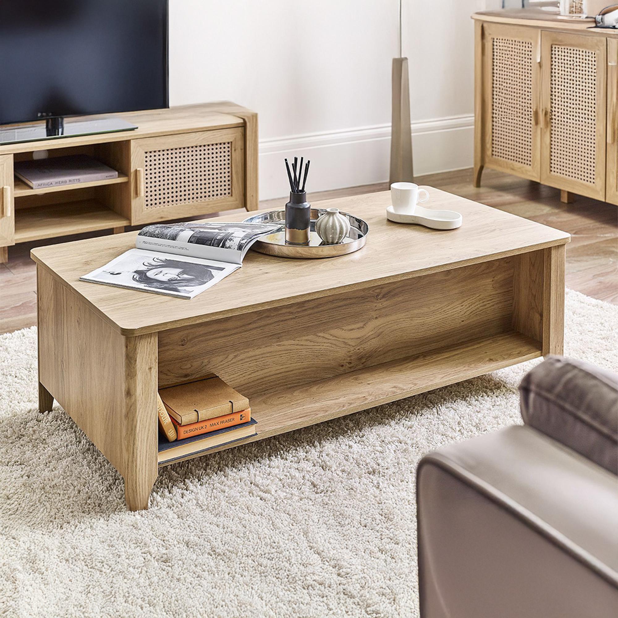 Sydney Coffee Table - 2 Drawer - Faux Rattan