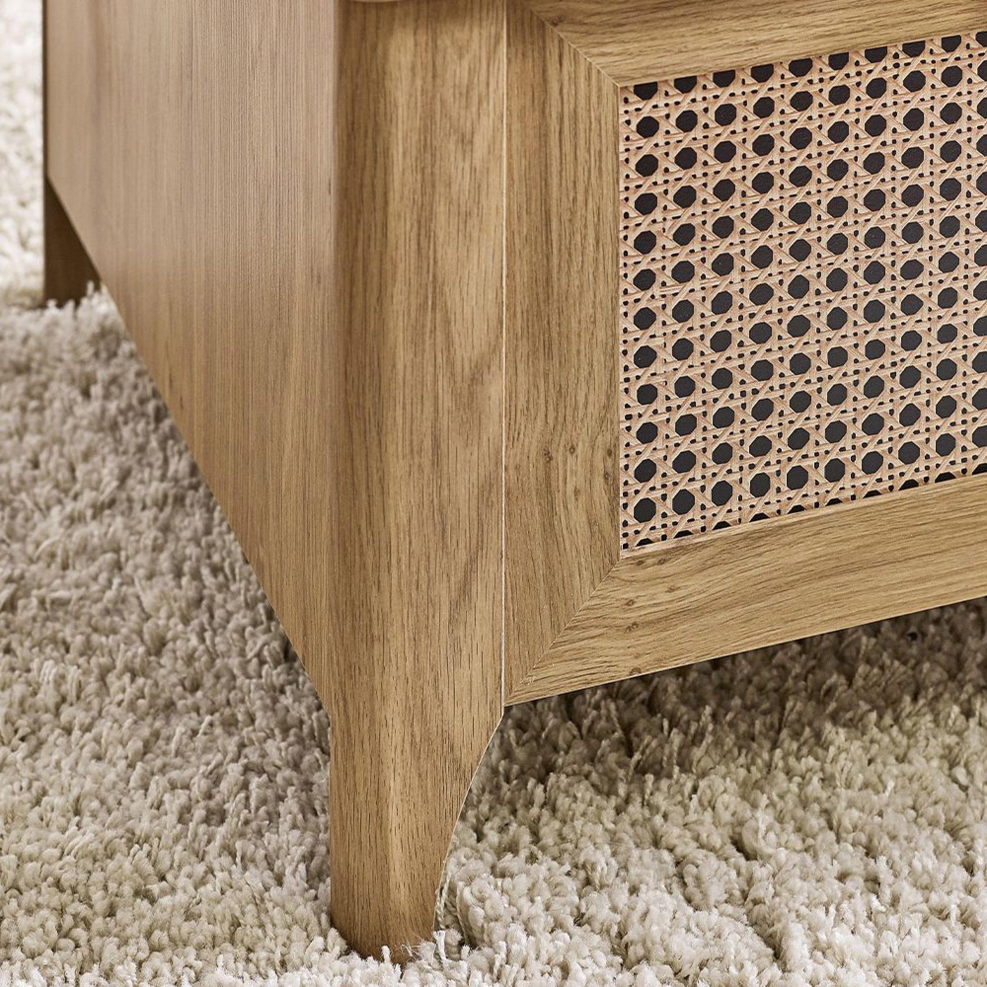 Sydney Coffee Table - 2 Drawer - Faux Rattan