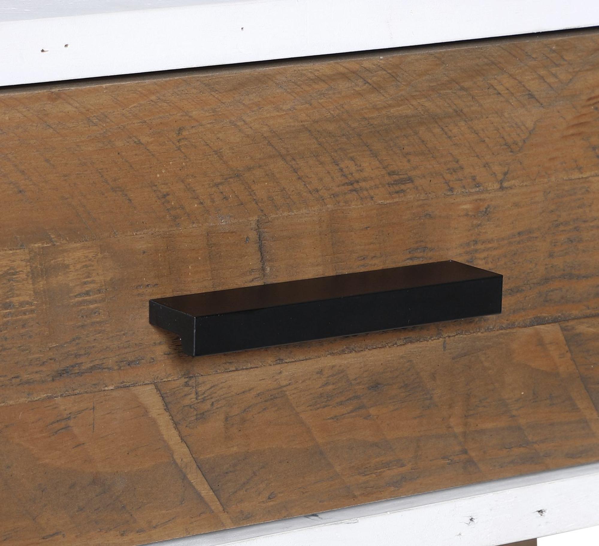 Trinity Reclaimed Wood & White Square Coffee Table - 1 Drawer