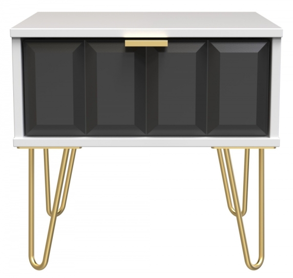 Graphite Front and White Base Unit with Gold Hair Pin Style Metal Legs