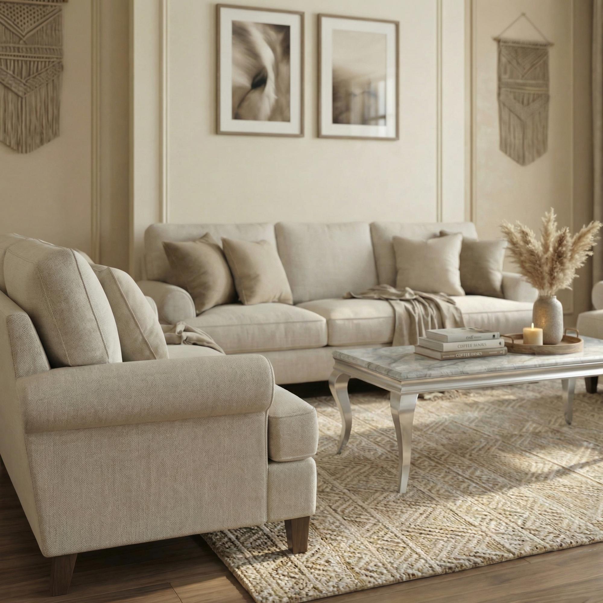 Louis Coffee Table - Grey Marble & Chrome