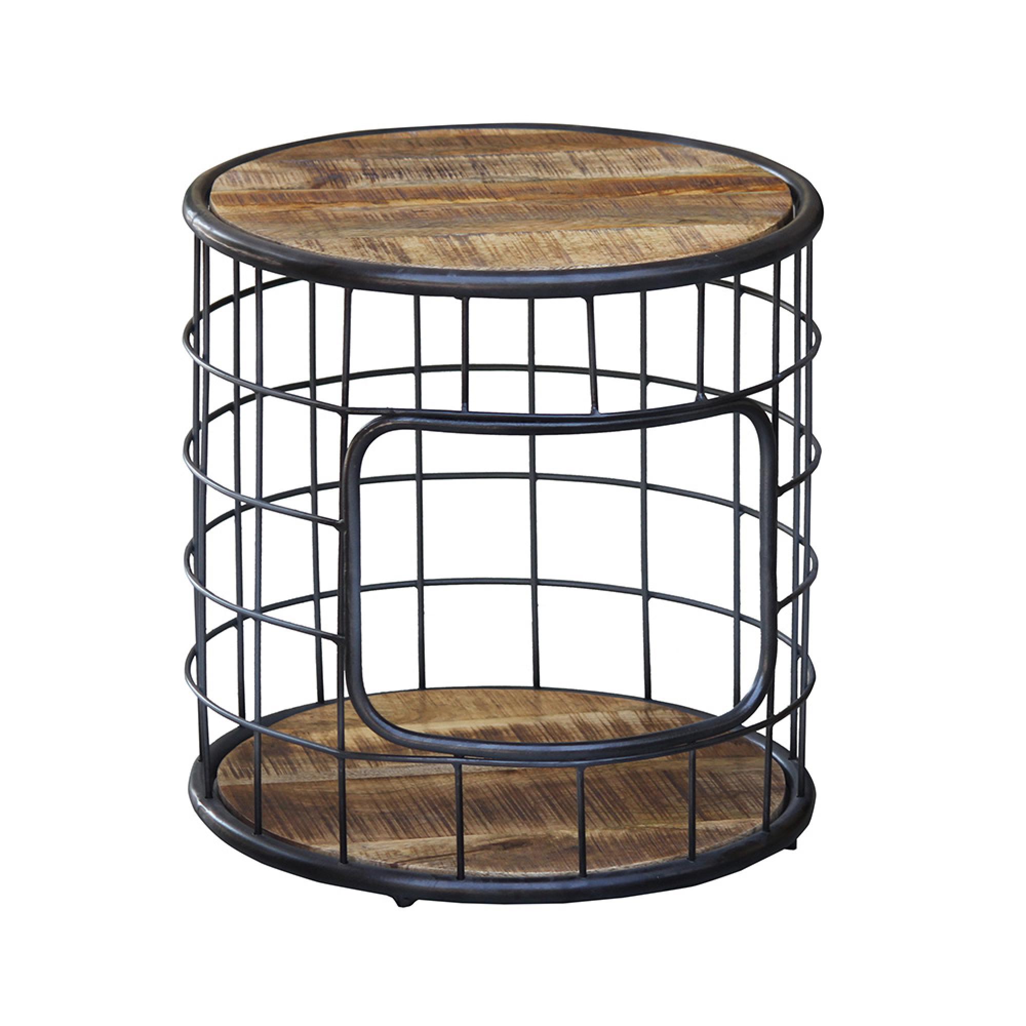 Amereli Coffee Table - 45cm - Round - Industrial Style Wooden