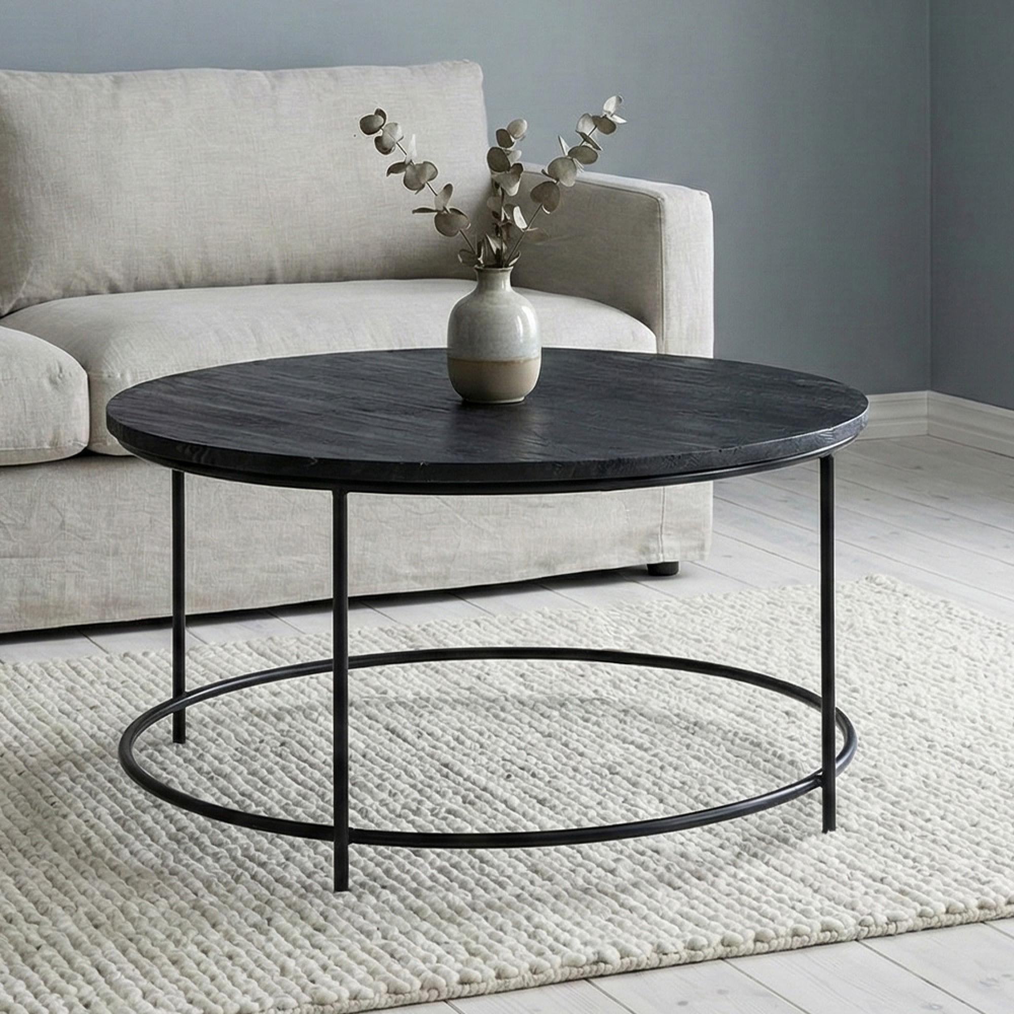 Buxton Coffee Table - Round - Grey Marble