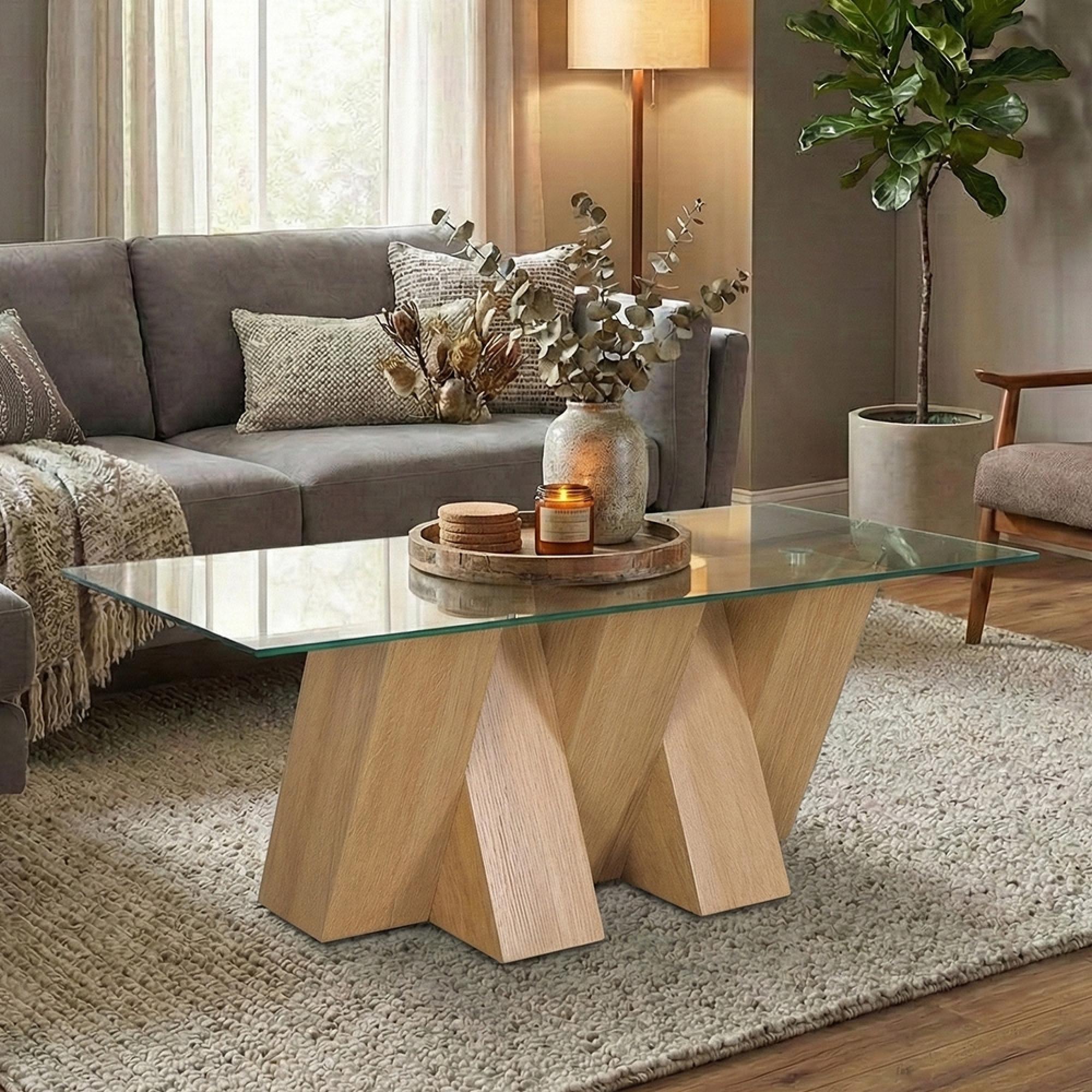 Newton Coffee Table - Glass and Oak