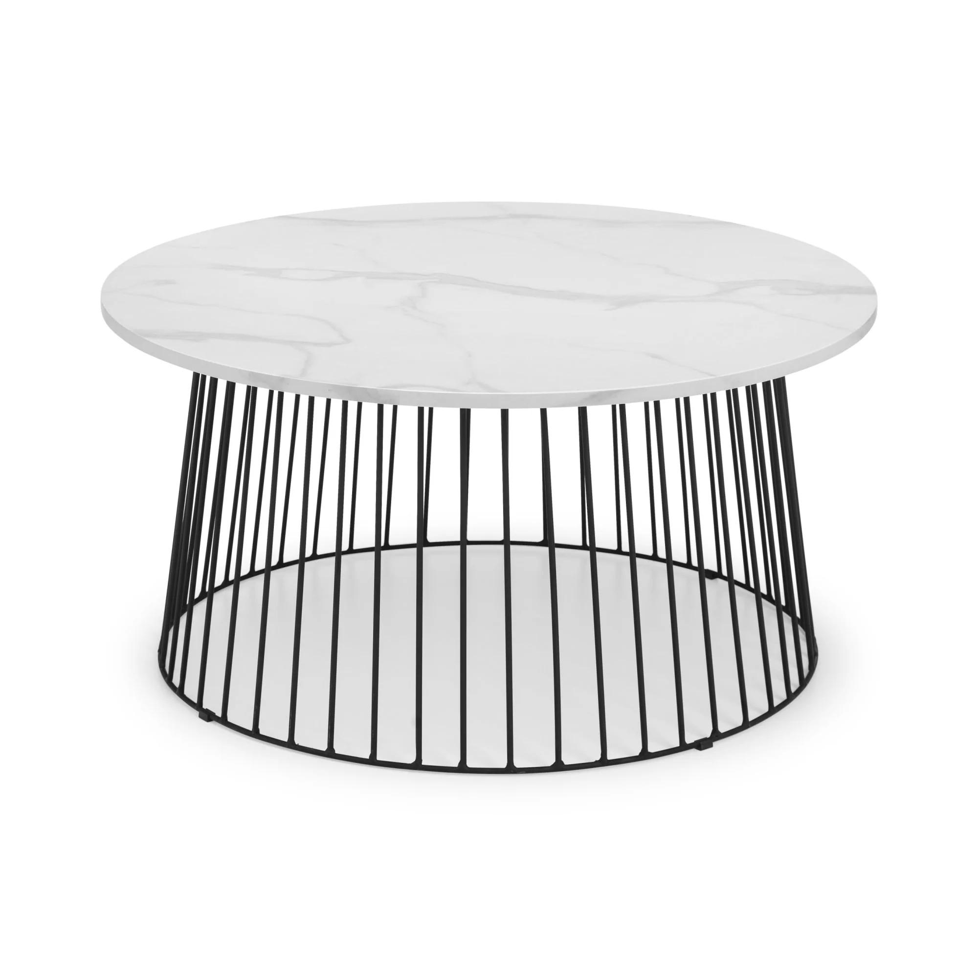 Broadway Coffee Table - Round - White Marble Effect