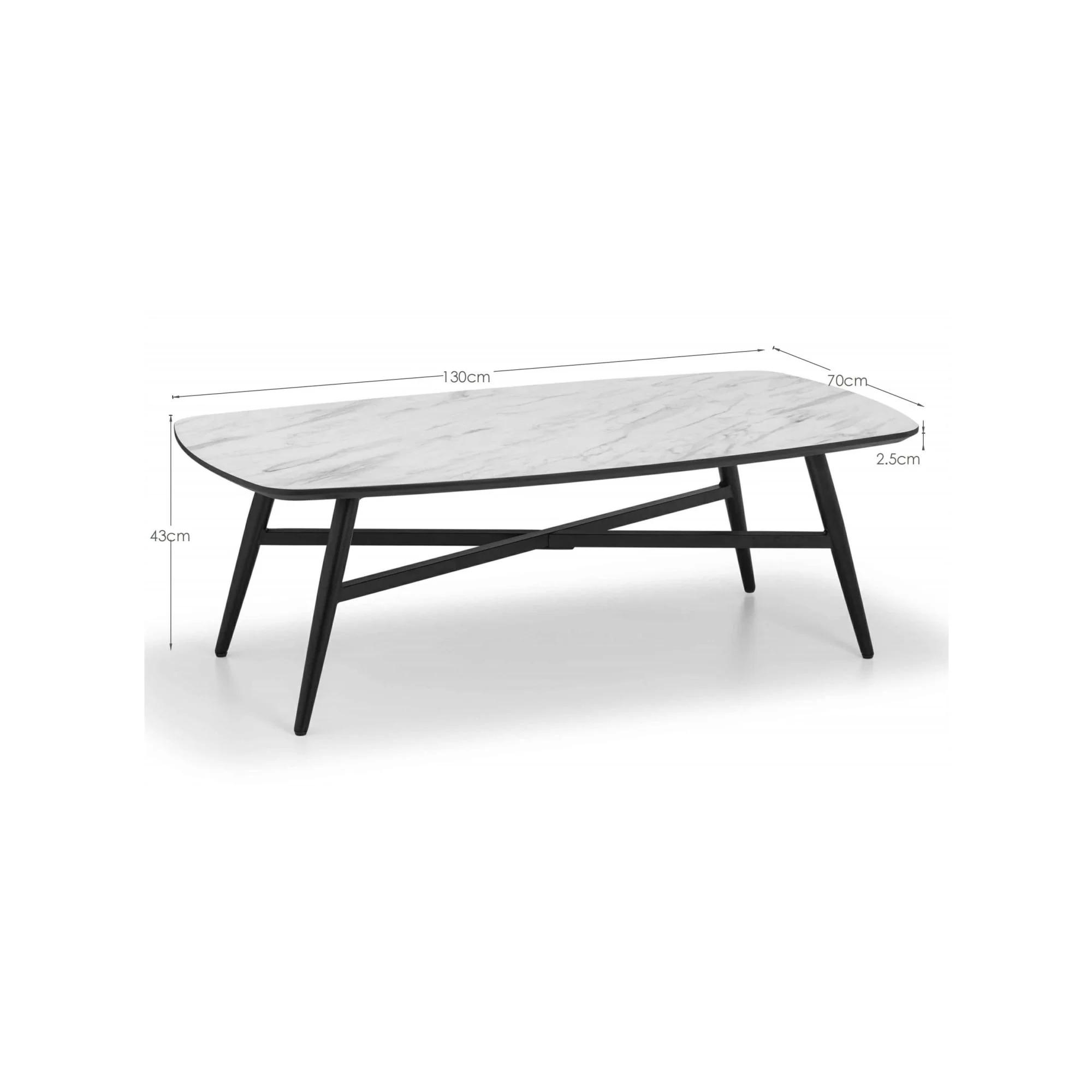 Caruso White Marble Effect Coffee Table