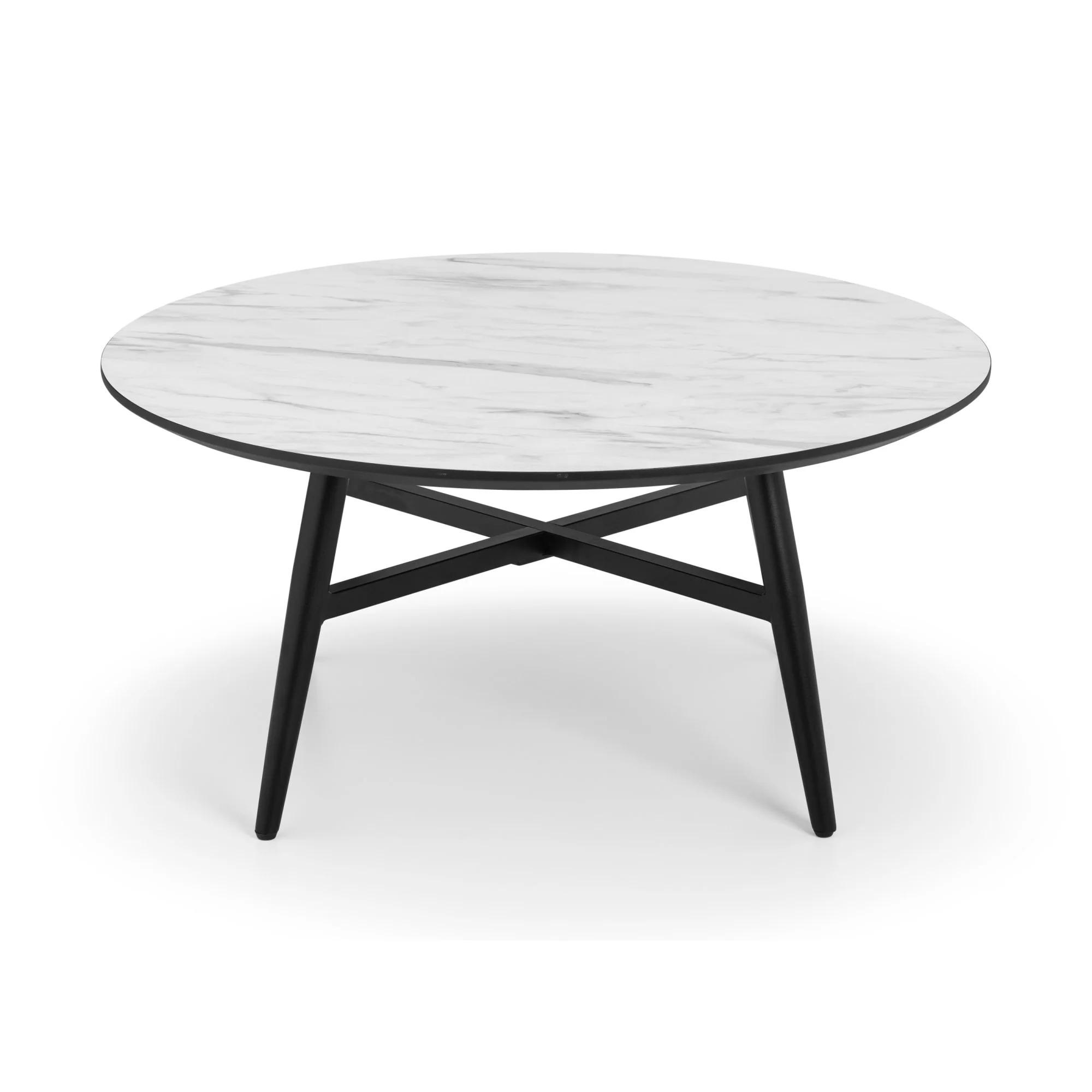 Firenze White Marble Effect Round Coffee Table