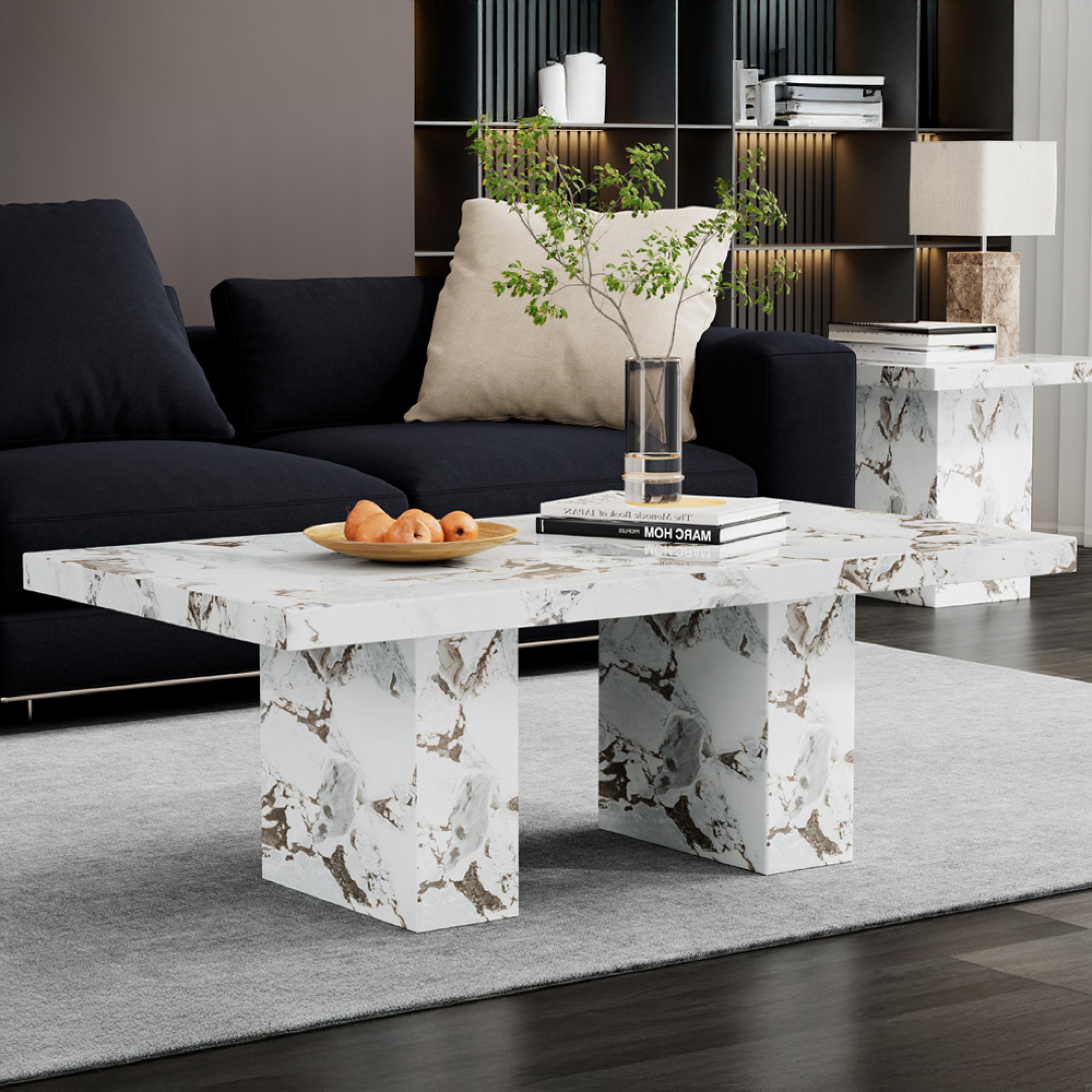 Viola White Marble Coffee Table