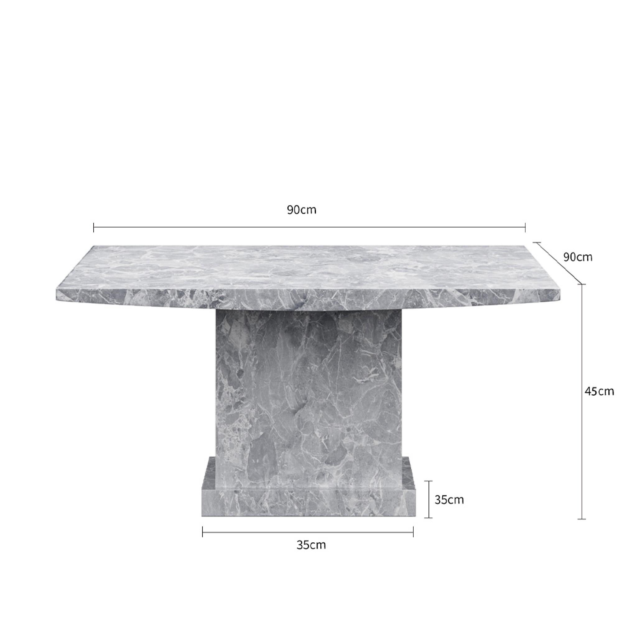 Turin Coffee Table - Square - Grey Marble