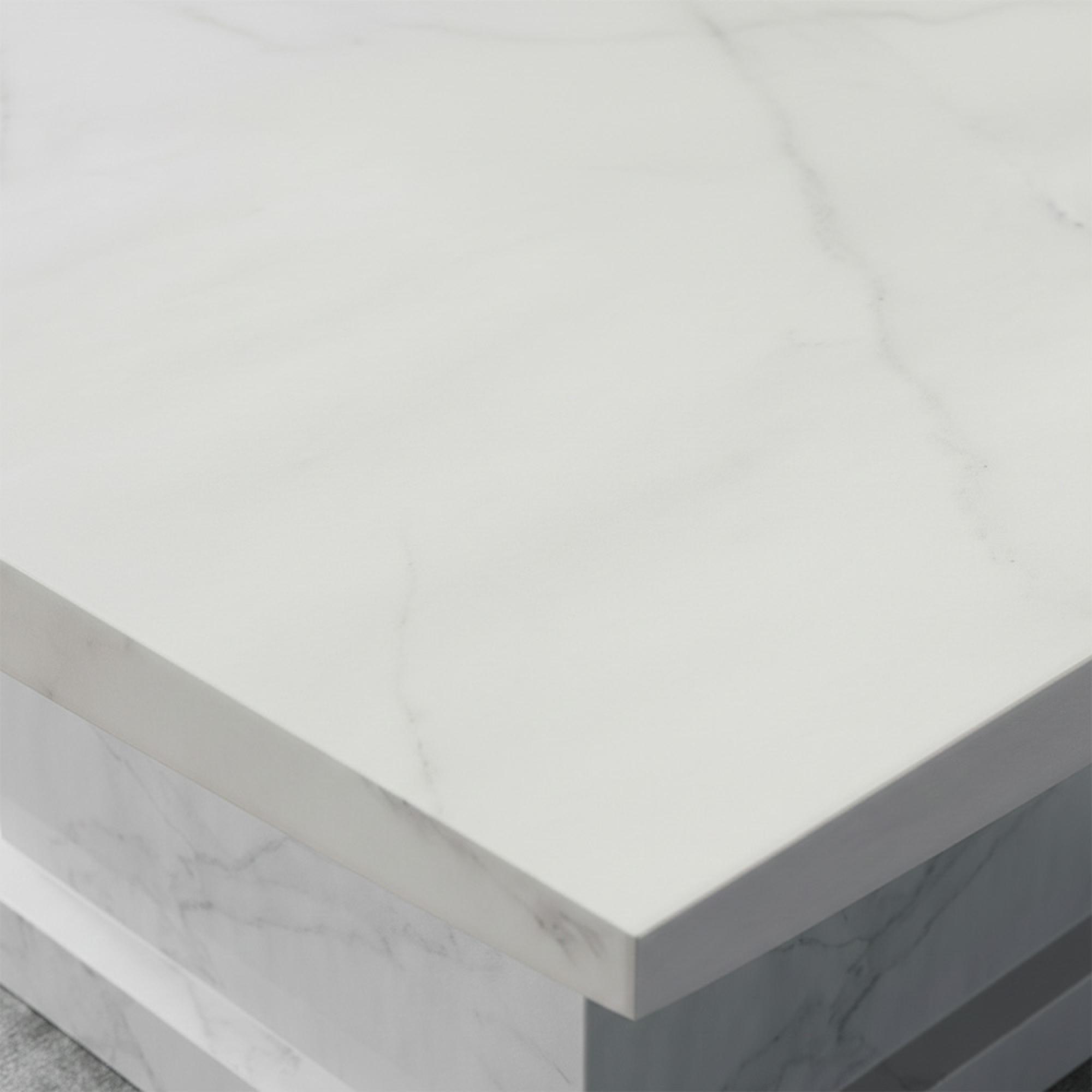 Turin Coffee Table - Square - White Marble