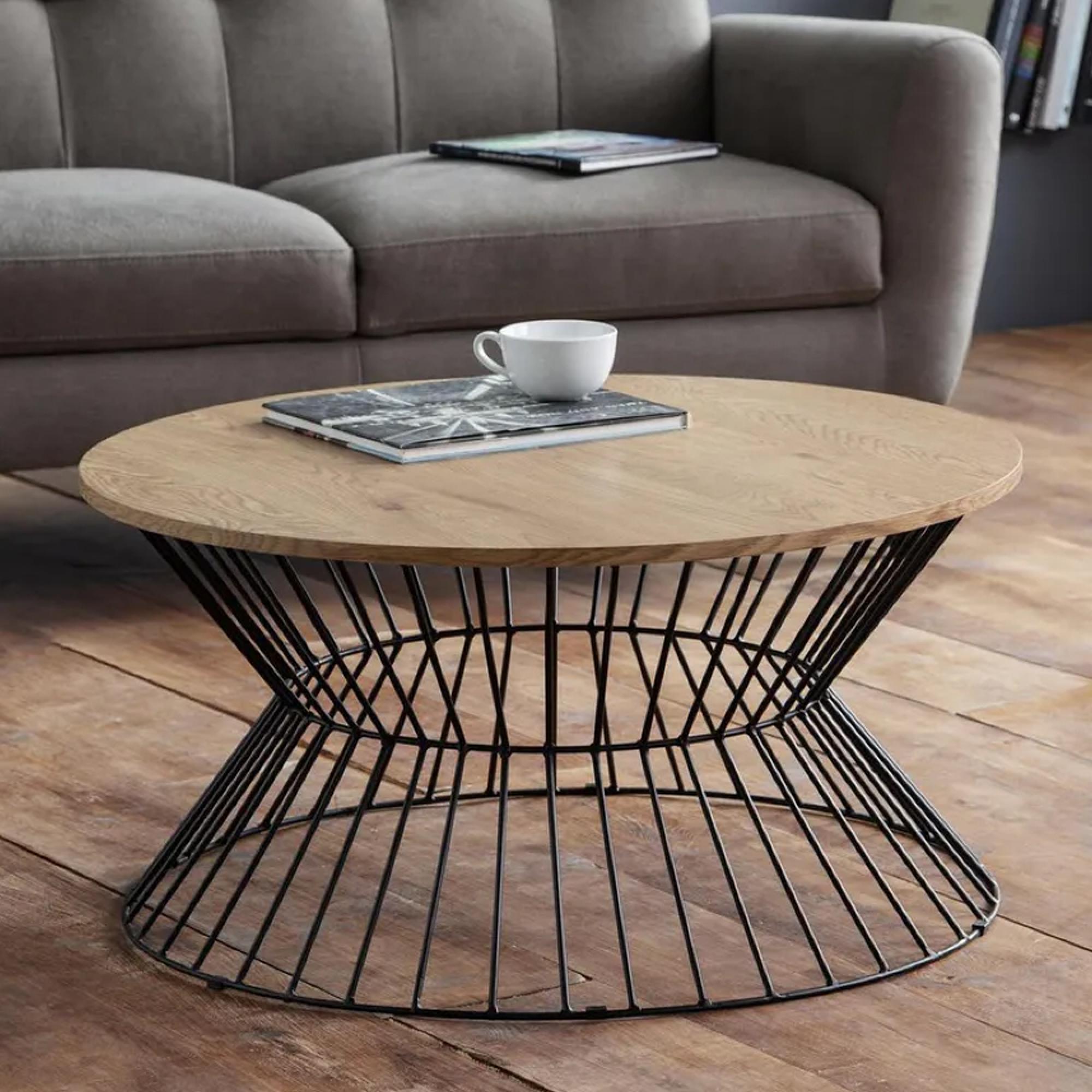 Clearance - Jersey Coffee Table - 79cm - Round - Oak - FSS16558