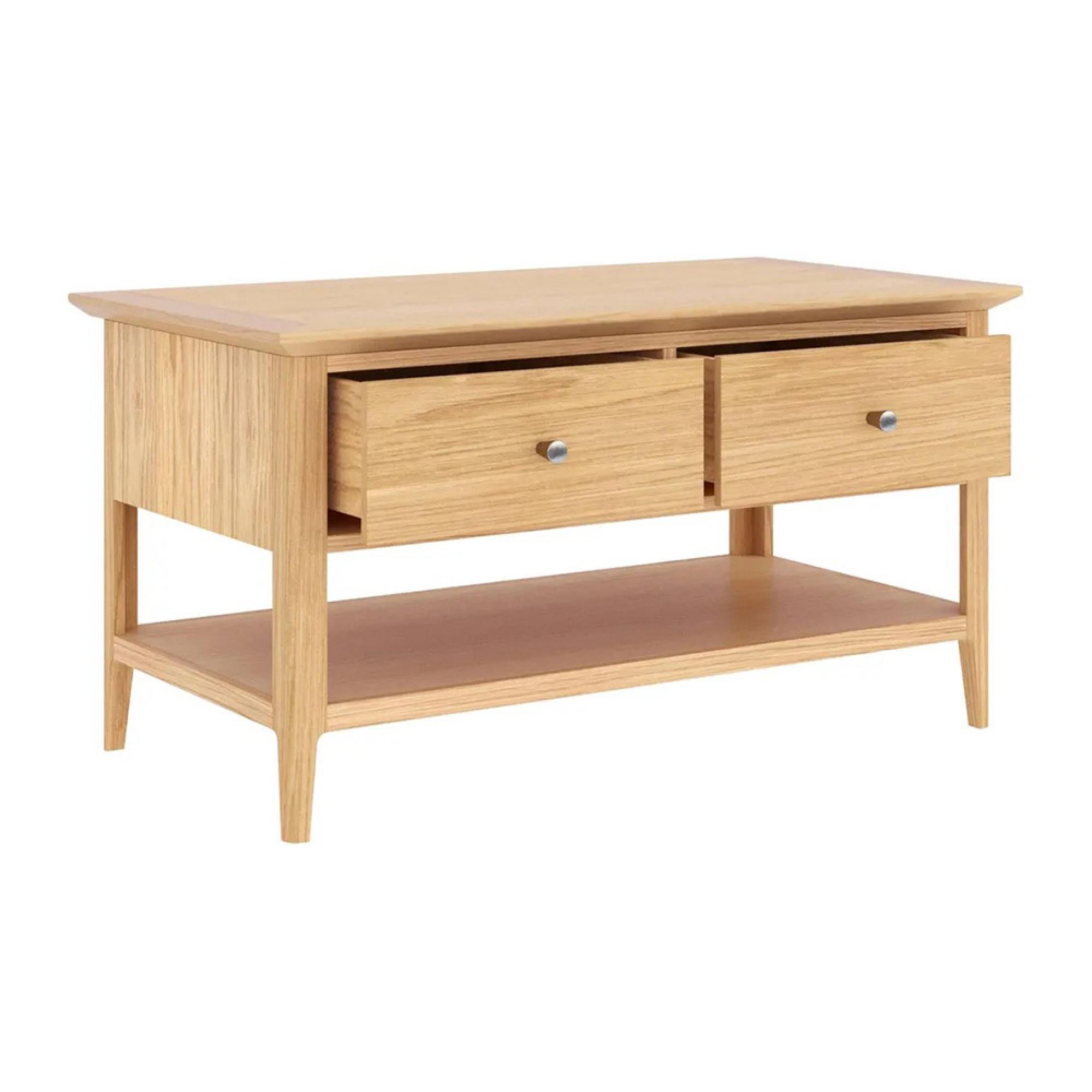 Selene Oak 2 Drawer Coffee Table