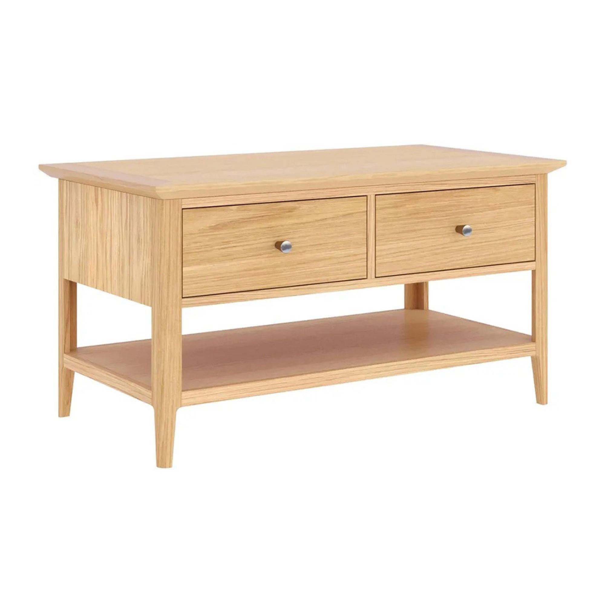 Selene Oak 2 Drawer Coffee Table
