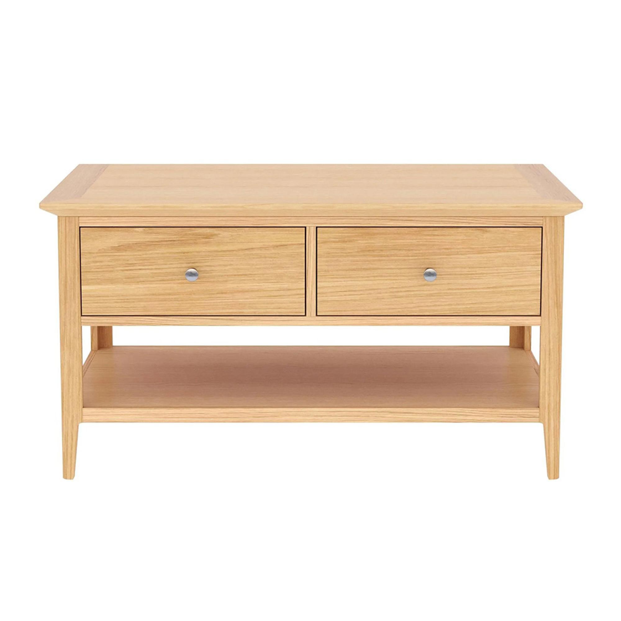 Selene Oak 2 Drawer Coffee Table
