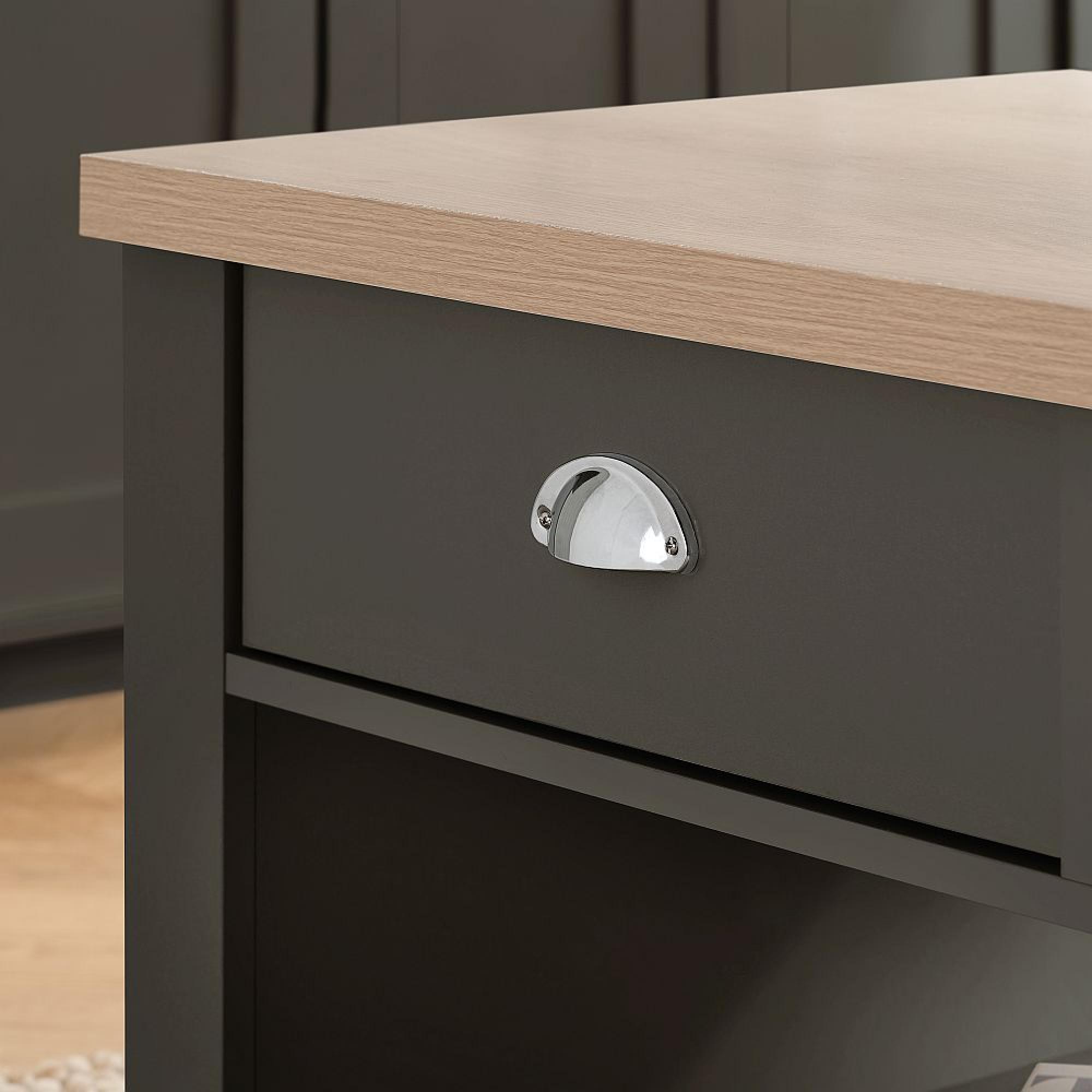 Highgate Coffee Table - 2 Drawer - Dark Grey Painted