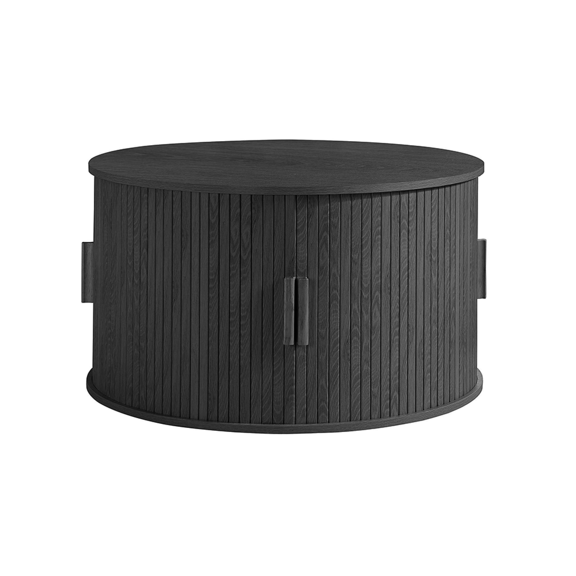 Axel Coffee Table - Round - 2 Door - Black Fluted