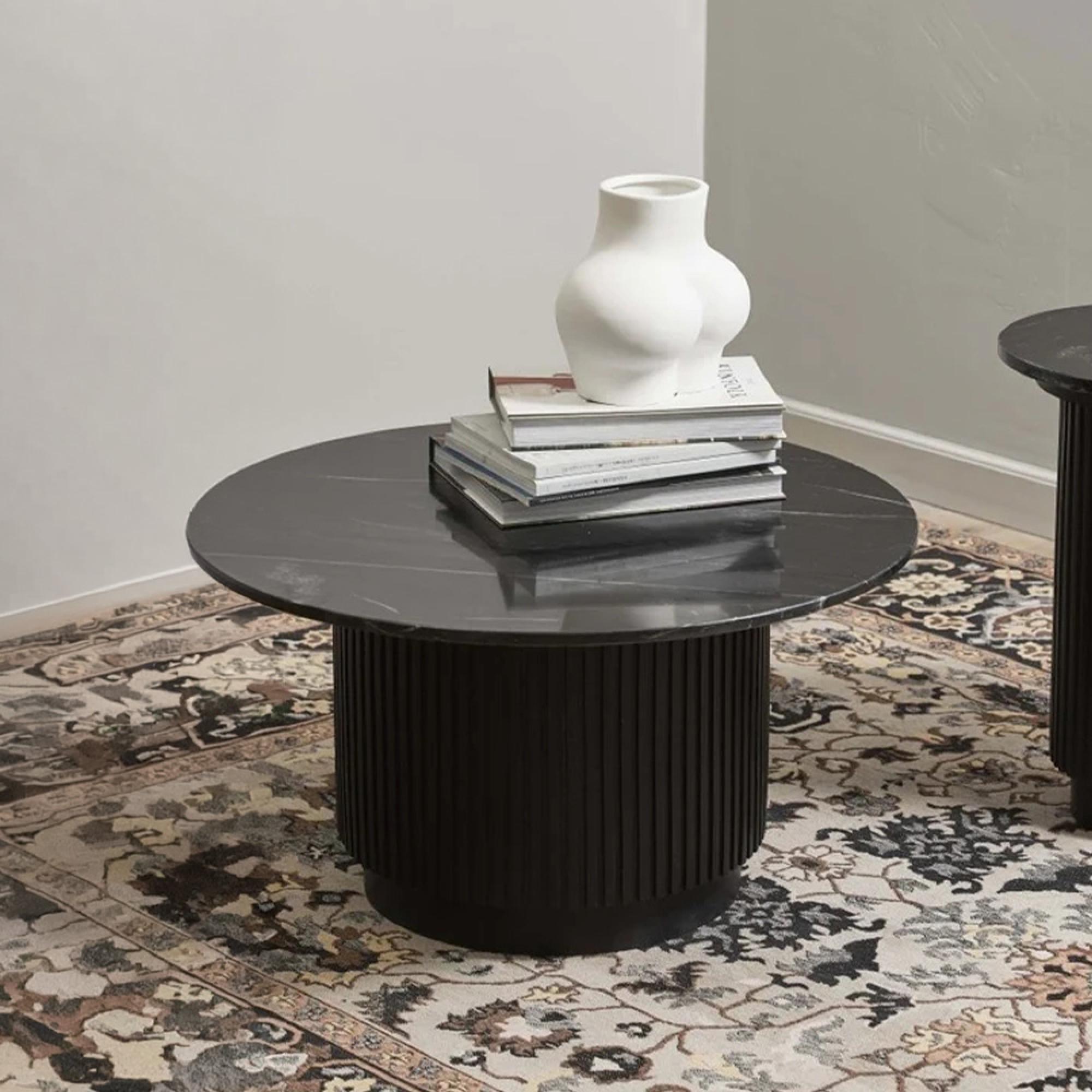 Erie Coffee Table - Round - Black Marble