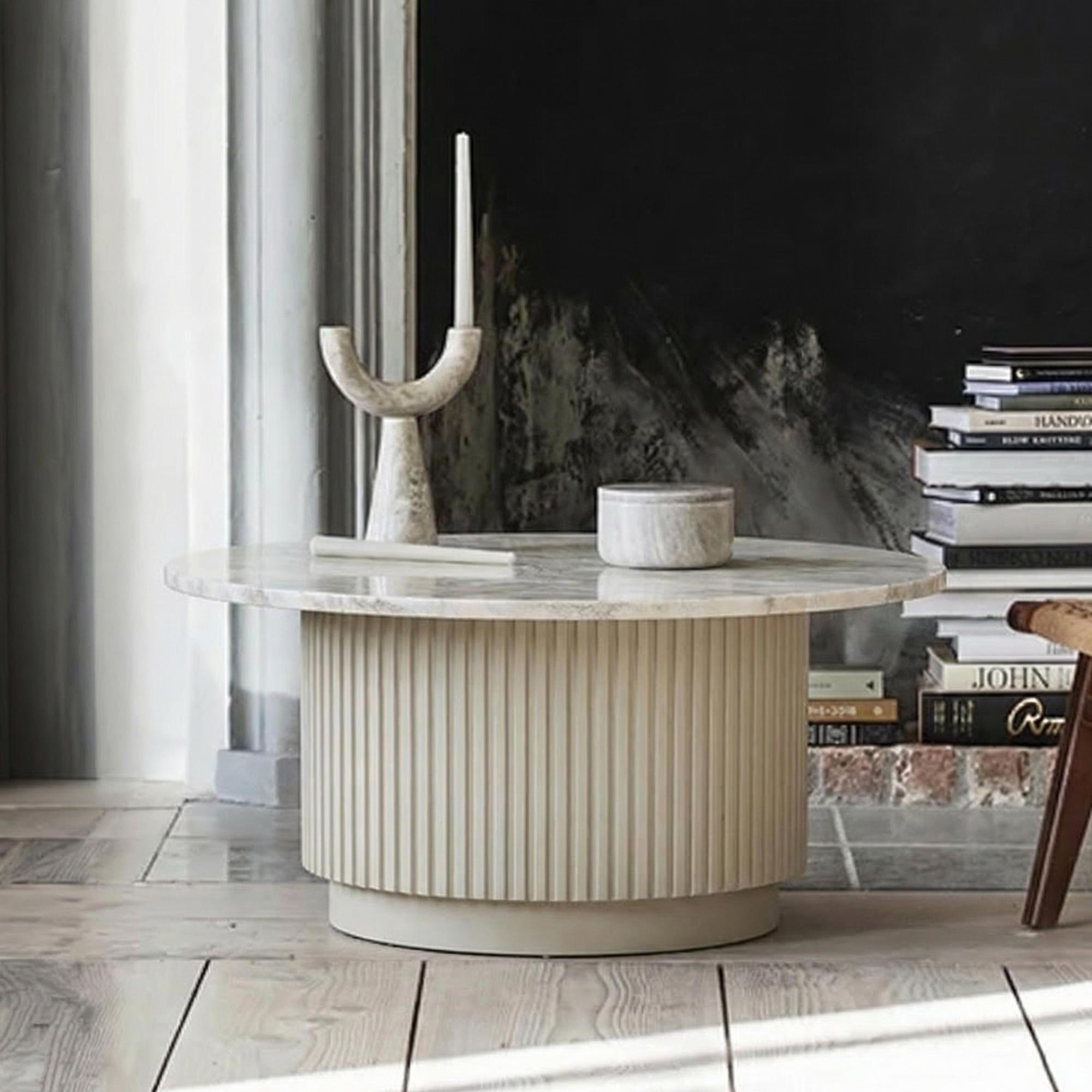 Erie Coffee Table - Round - Large - Ivory Marble