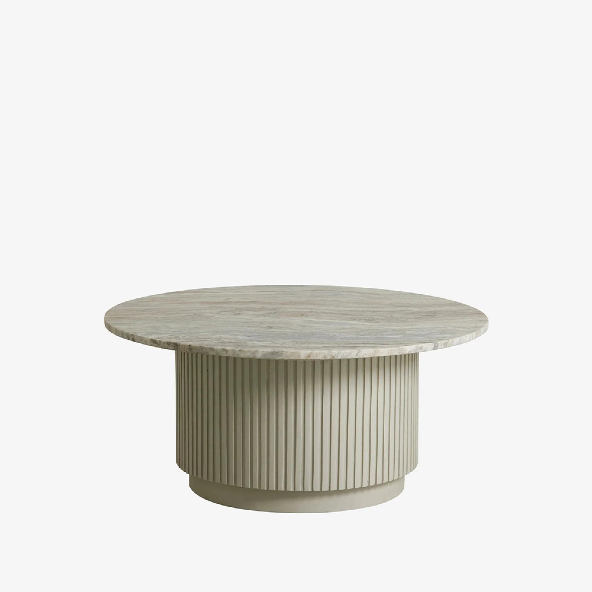 Erie Coffee Table - Round - Large - Ivory Marble