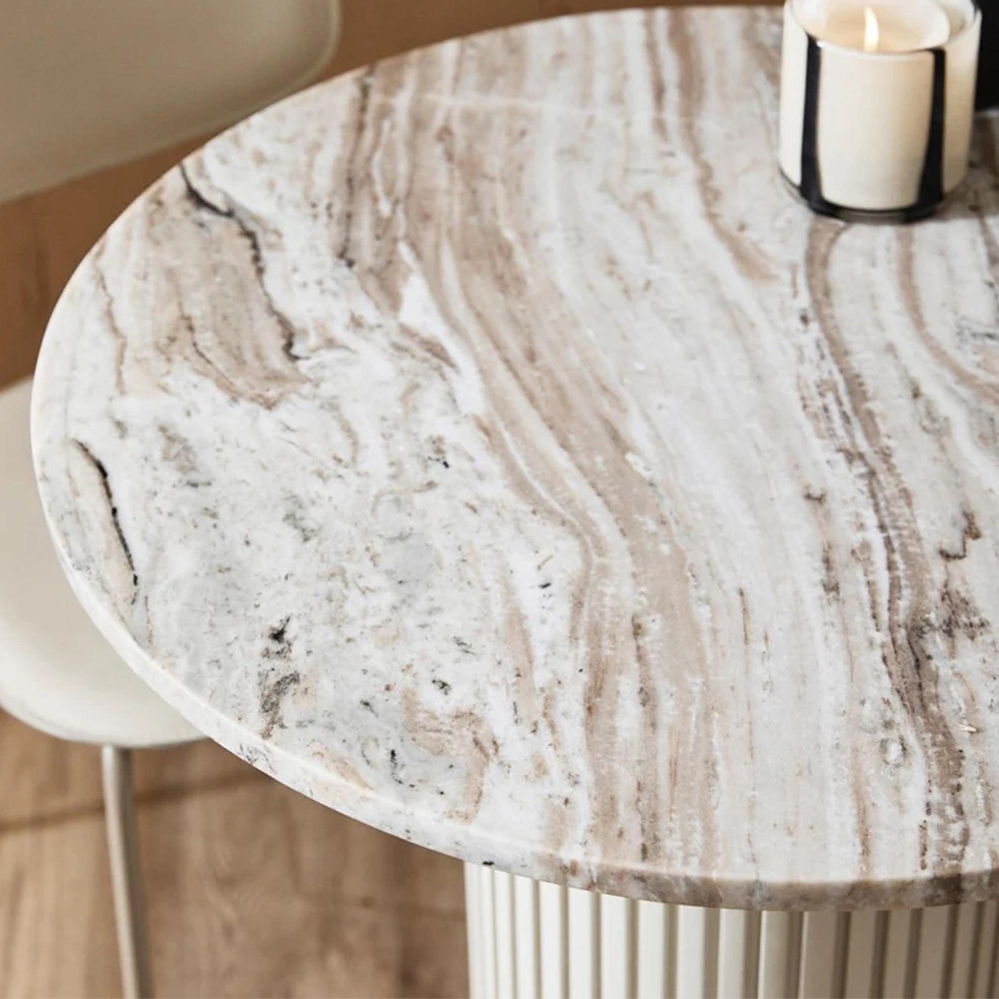 Erie Coffee Table - Round - Large - Ivory Marble