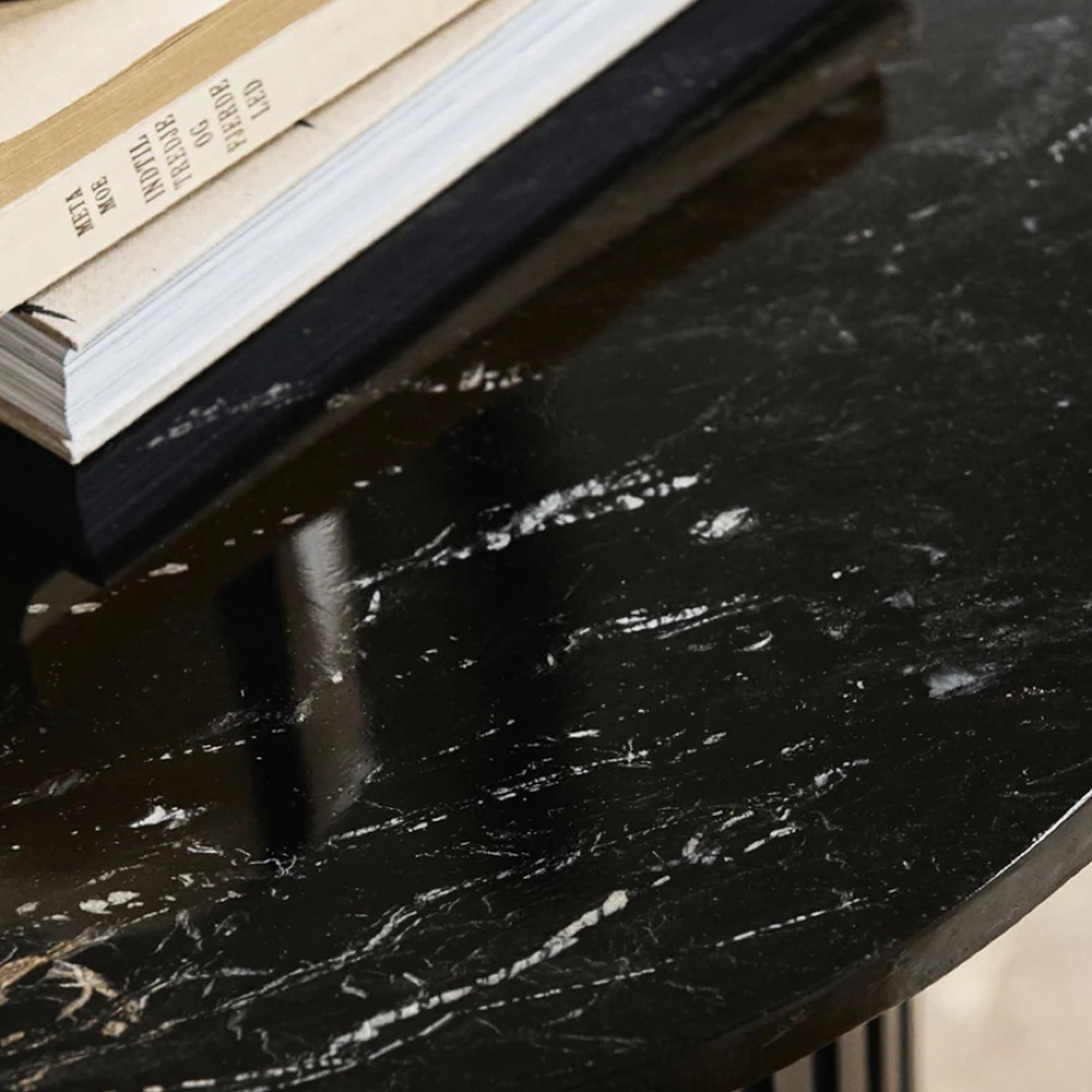 Erie Black Marble Large Round Coffee Table