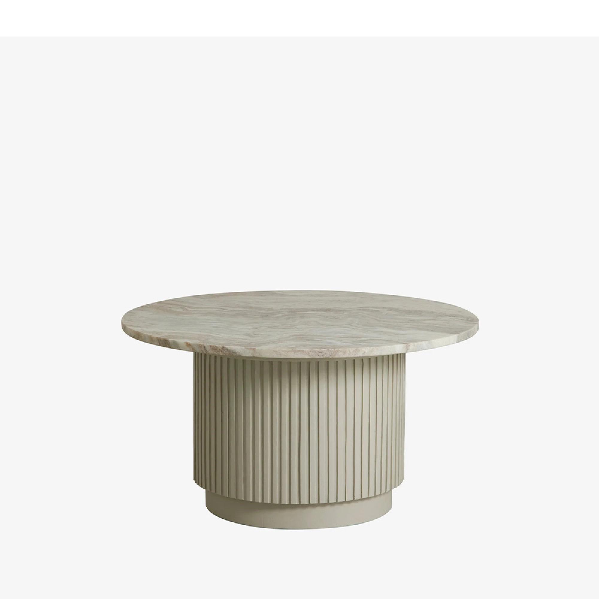 Erie Ivory Marble Round Coffee Table