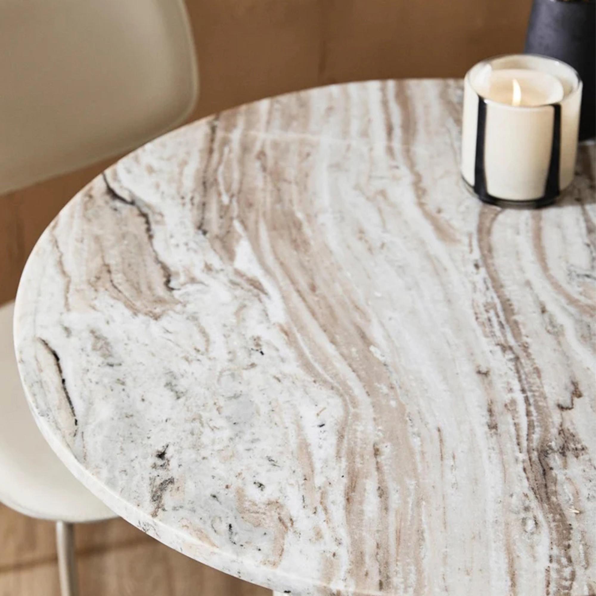 Erie Ivory Marble Round Coffee Table