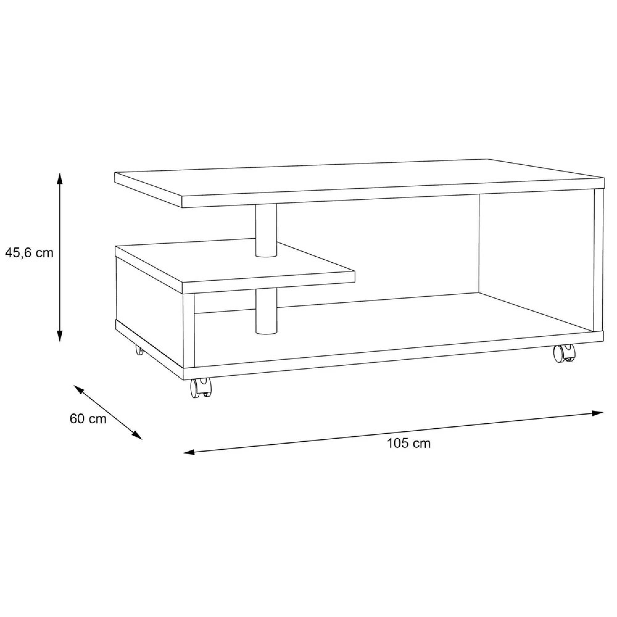 Bailey Coffee Table - G-Shape - Antique Oak