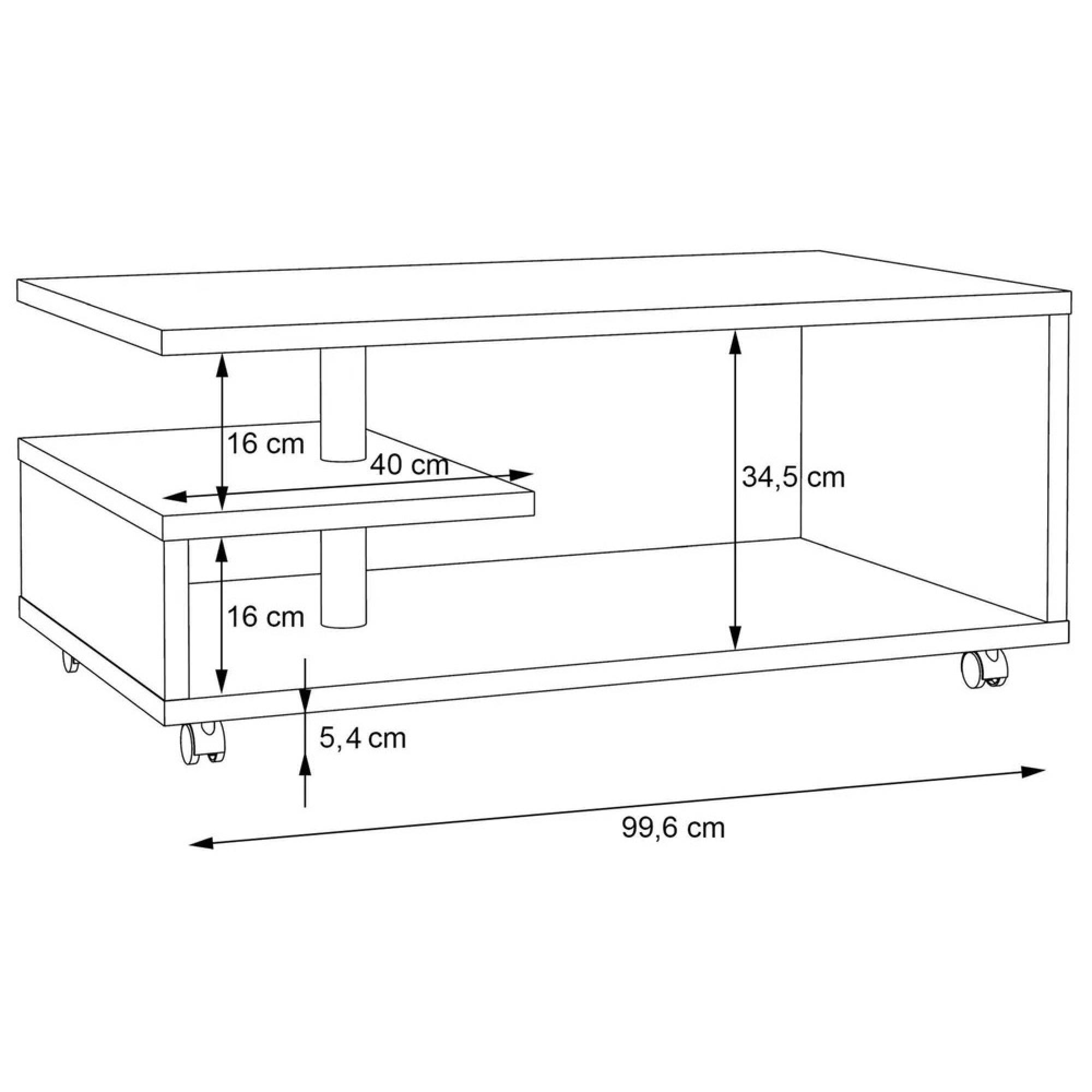 Bailey Coffee Table - G-Shape - Antique Oak