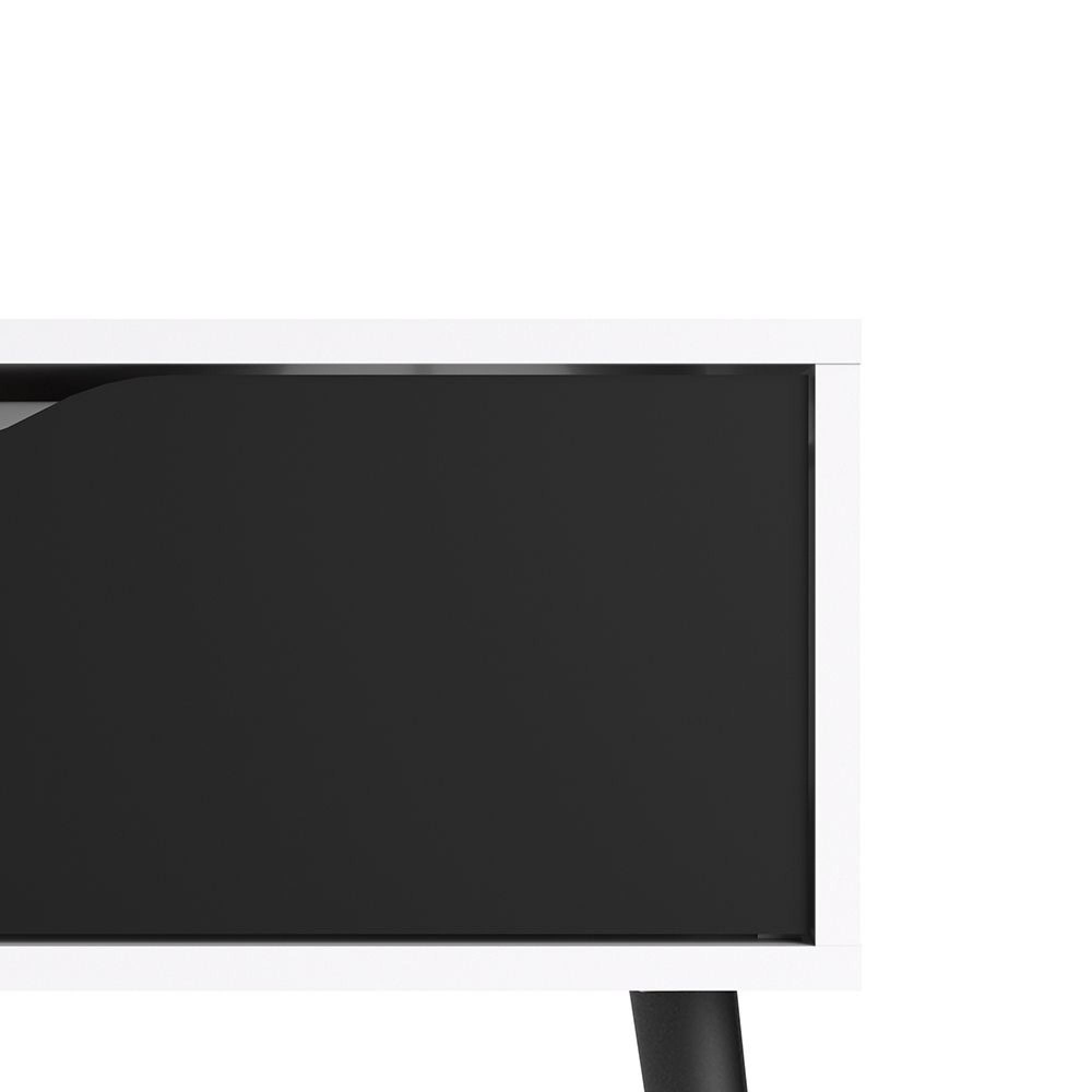 Oslo Coffee Table - 1 Drawer - White and Black