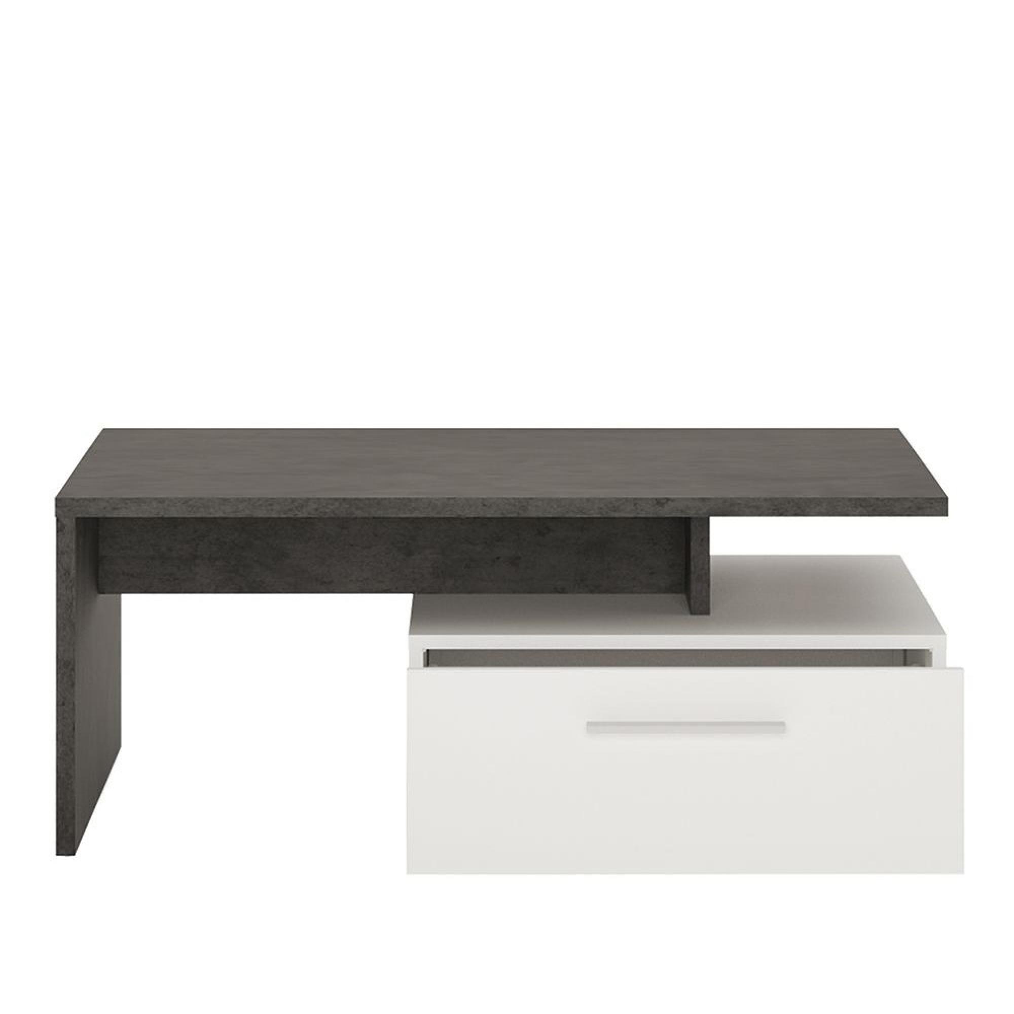 Zingaro Coffee Table - 2 Drawer - Grey and White