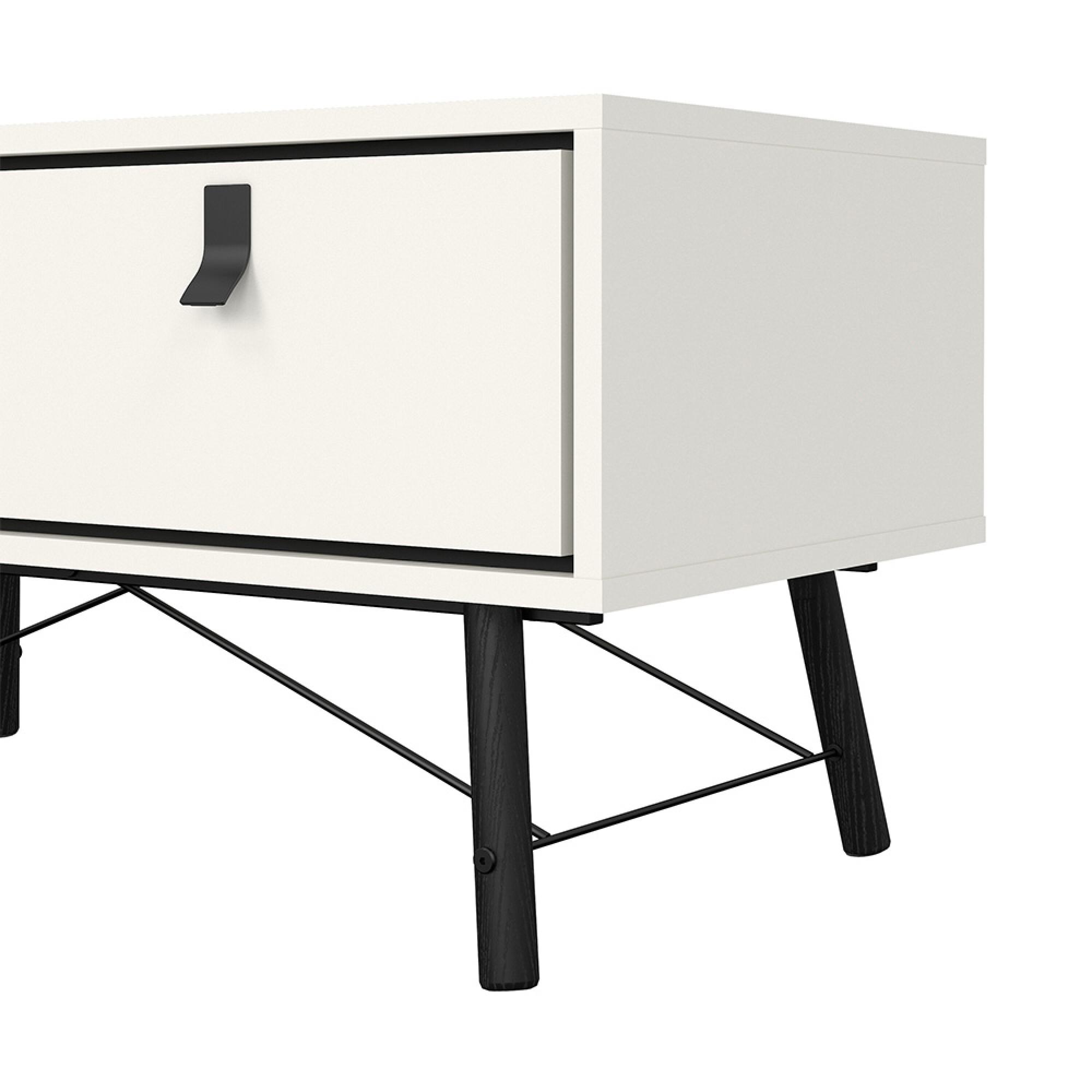 Ry Coffee Table - 1 Drawer - White