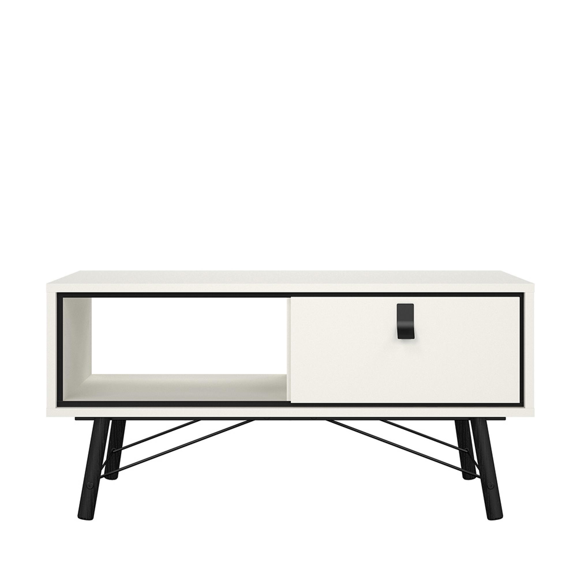 Ry Coffee Table - 1 Drawer - White